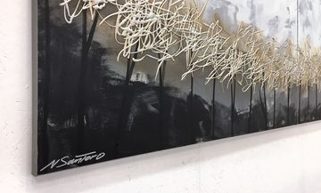 WandbilderXXL Gemälde Silver Trees 200 x 60 cm, Abstraktes Gemälde, handgemaltes Unikat