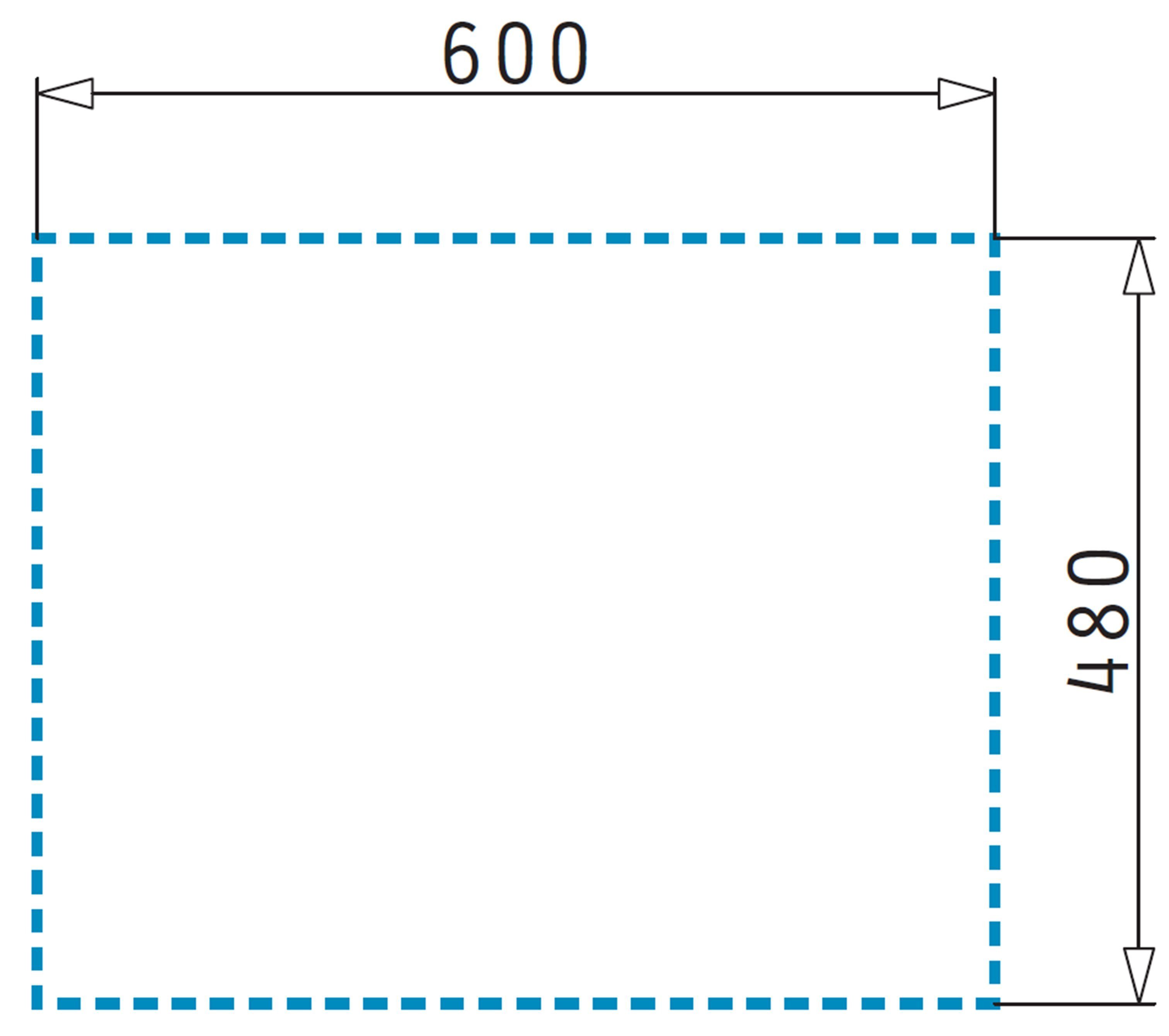 Athena Drehexcenterfernbedienung, Inklusive 62/50 geeignet cm, Einbau (62x50) zum PYRAMIS Edelstahlspüle 1B wechselseitigen Pyramis 1D, Rechteckig,