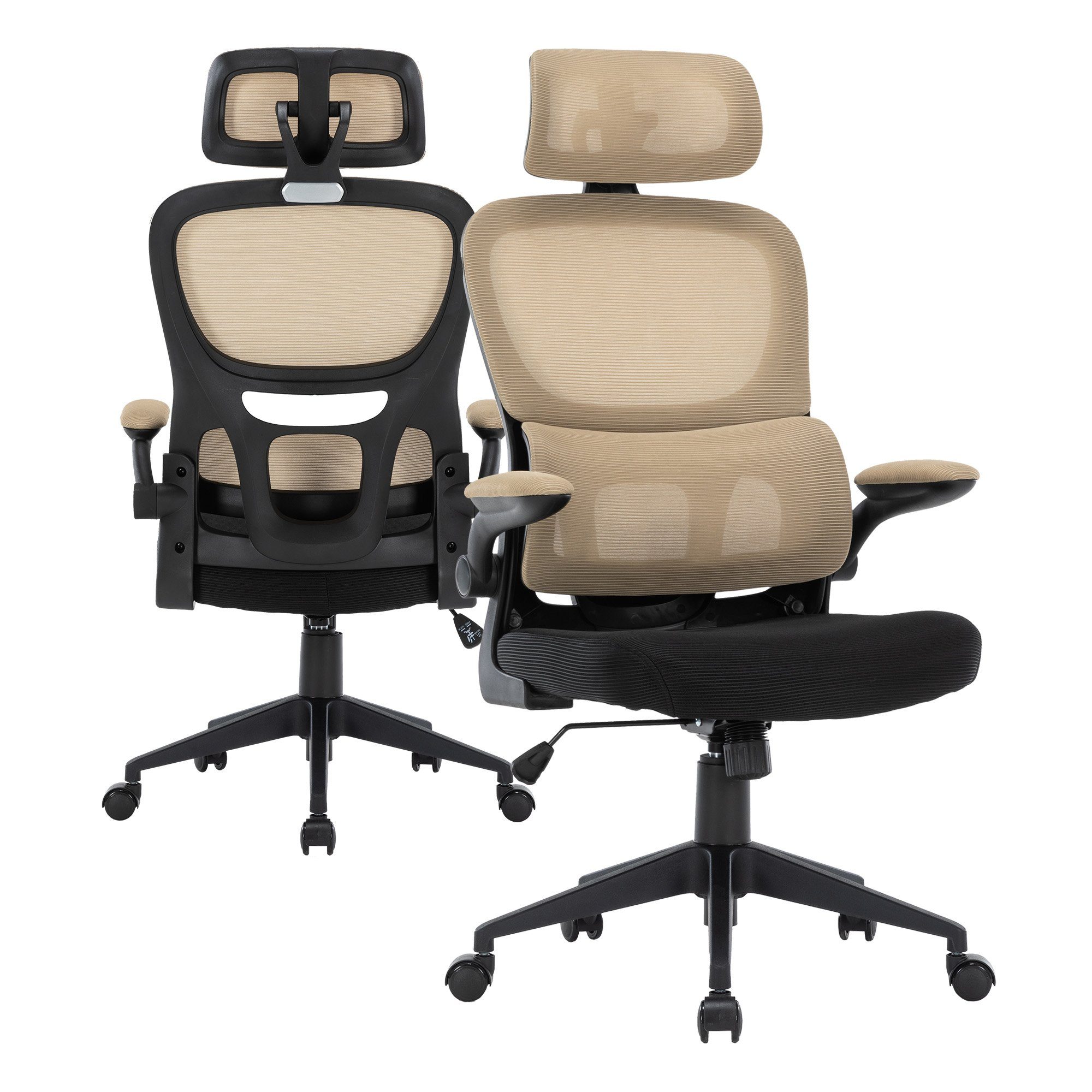 TRISENS Drehstuhl Bruno (1 Stück), Drehstuhl in moderner Mesh-Optik mit ergonomischer Rückenlehne