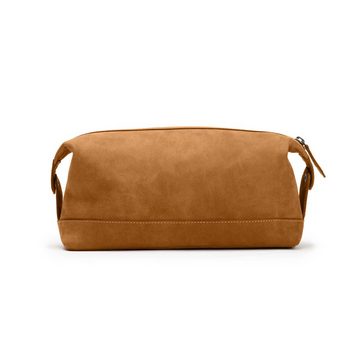 DRAKENSBERG Kulturbeutel »Ruby« Cognac-Braun, Klassische Damen und Herren Kulturtasche aus Leder, Vintage-Look