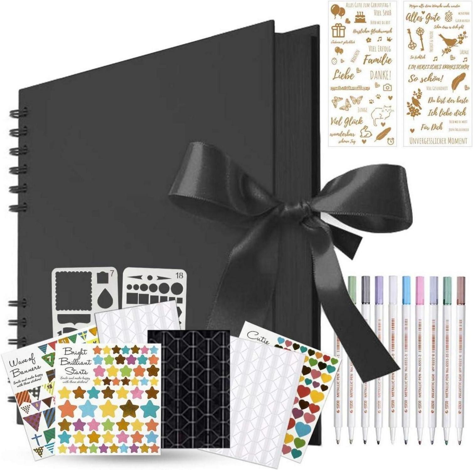 Fotoalbum Fotoalbum zum Selbstgestalten DIY 80 Schwarze Seiten Hochzeit
