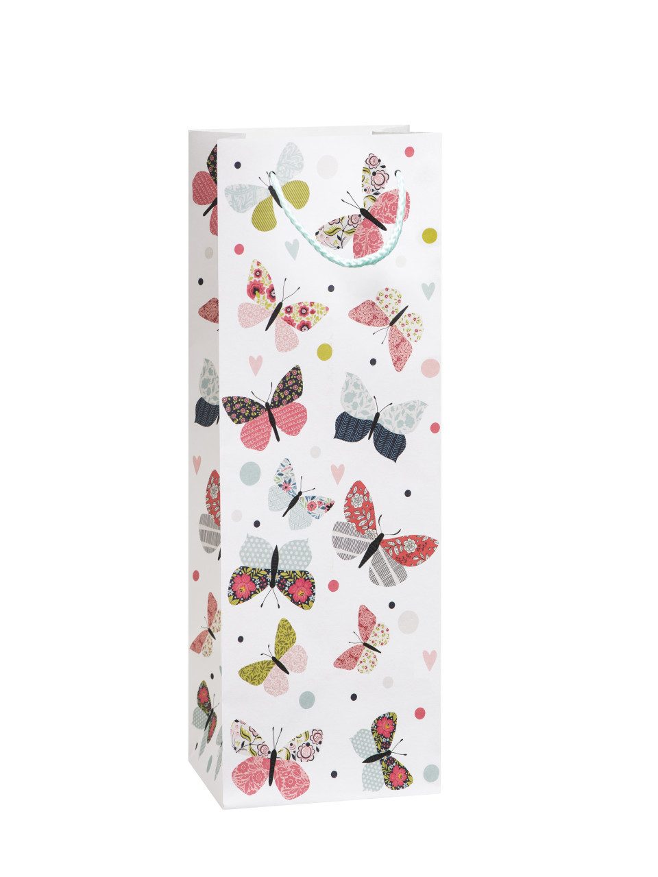 Duni Geschenkpapier Duni Geschenktüte für Flasche Mariposa 12 x 36 cm