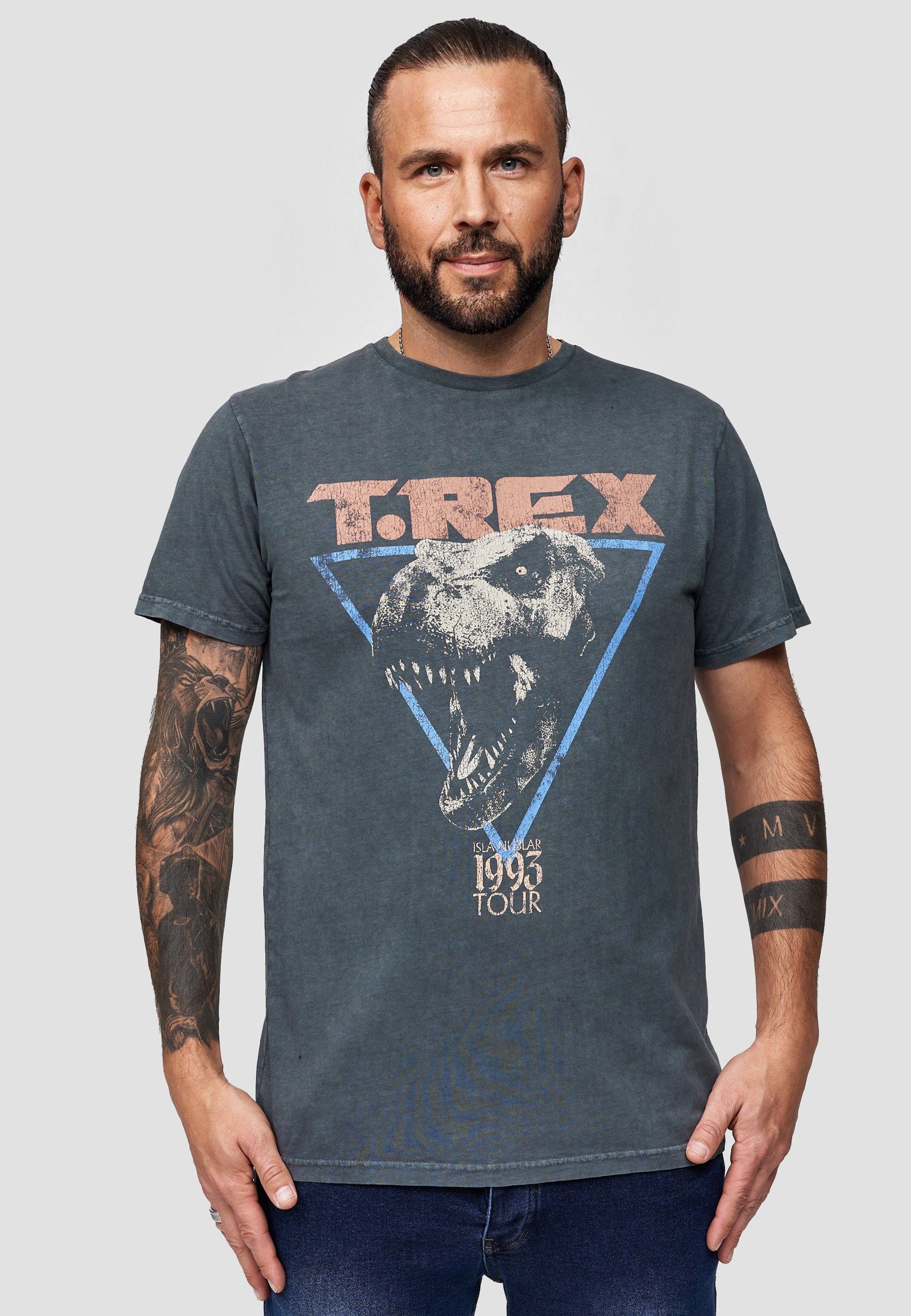 Recovered T-Shirt Jurassic Park T-Rex 1993 GOTS zertifizierte Bio-Baumwolle