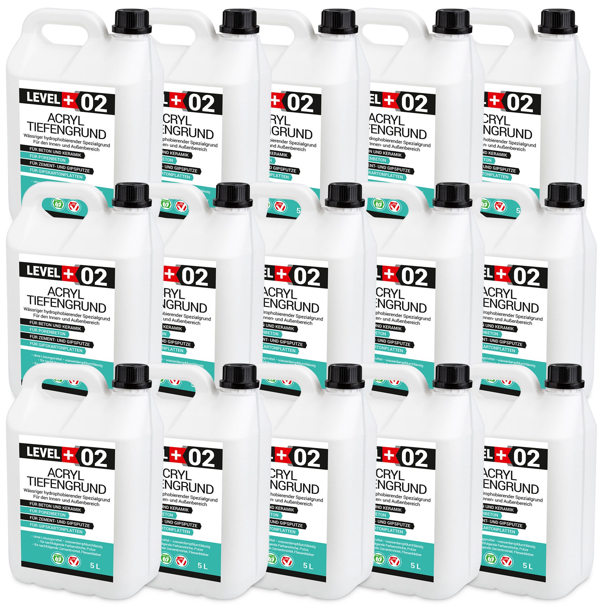 Level+ Tiefengrund LEVEL+ Acryl Tiefengrund Grundierung Zement Gipsputz L+02 - 75L