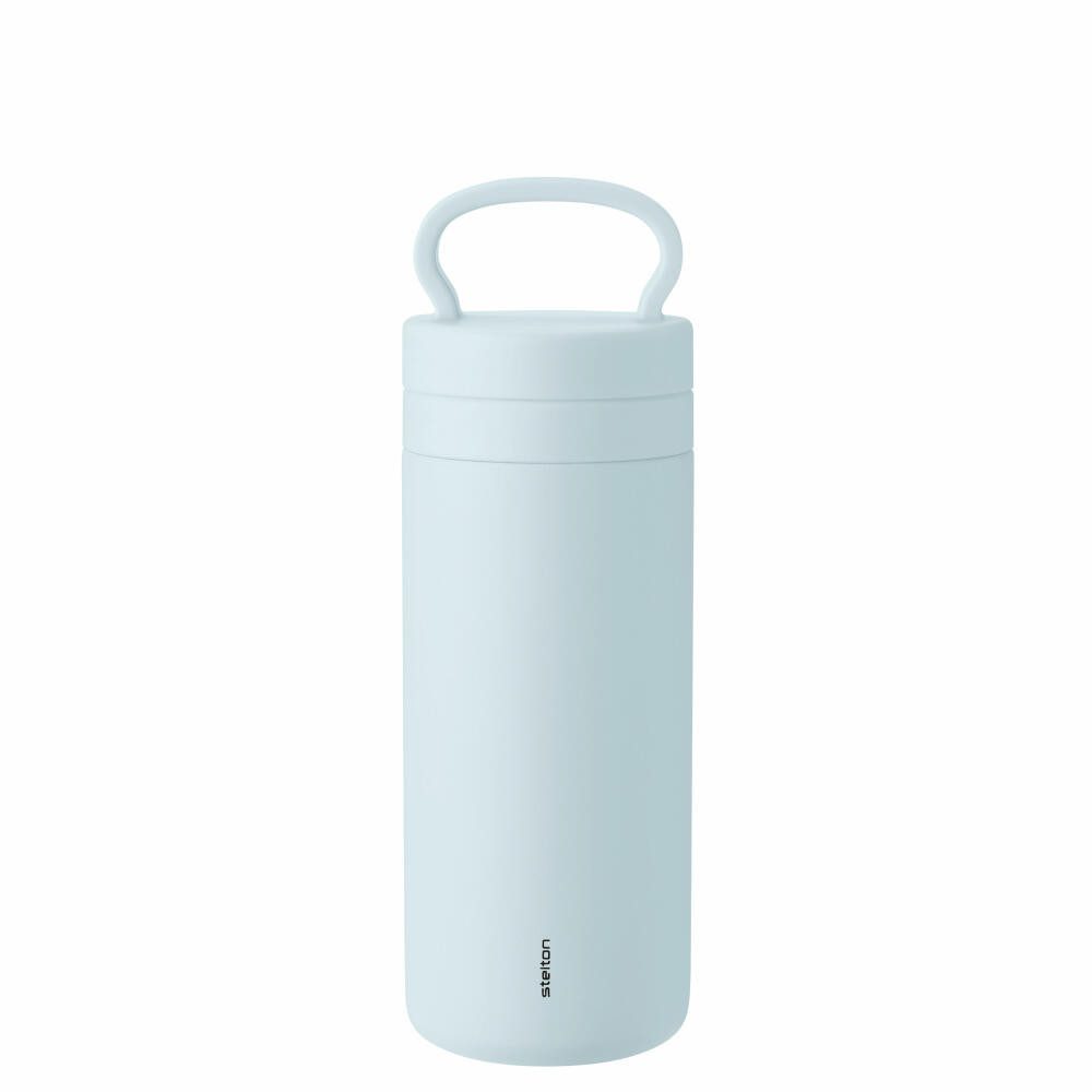 Stelton Thermobecher Tabi Soft Ice Blue, 400 ml, Edelstahl, Kunststoff, Silikon
