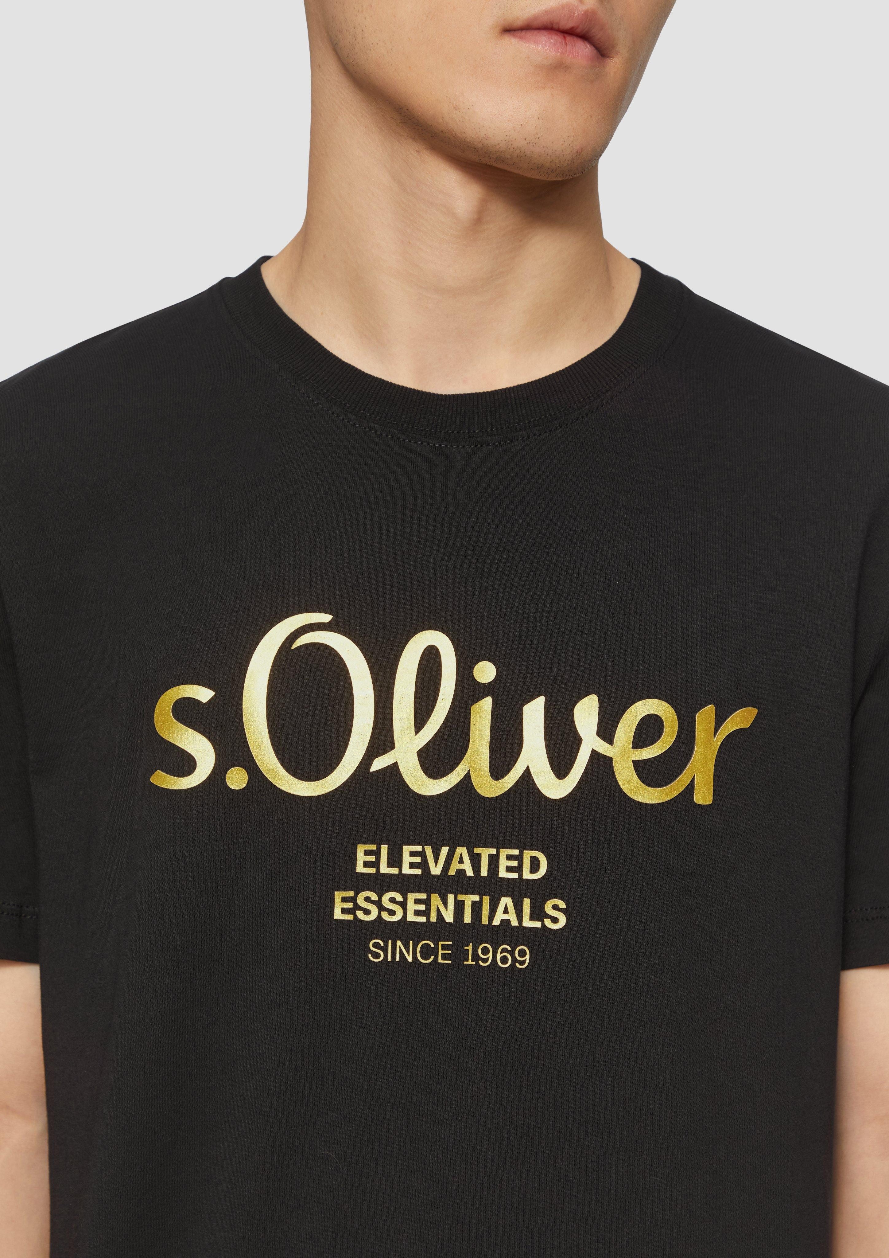 s.Oliver Kurzarmshirt T-Shirt mit Gold- oder günstig online kaufen