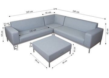 MCW Polstergarnitur MCW-C47, (4-tlg), Garten, Schmutzabweisend, Quick Dry Foam, Ottomane aufklappbar