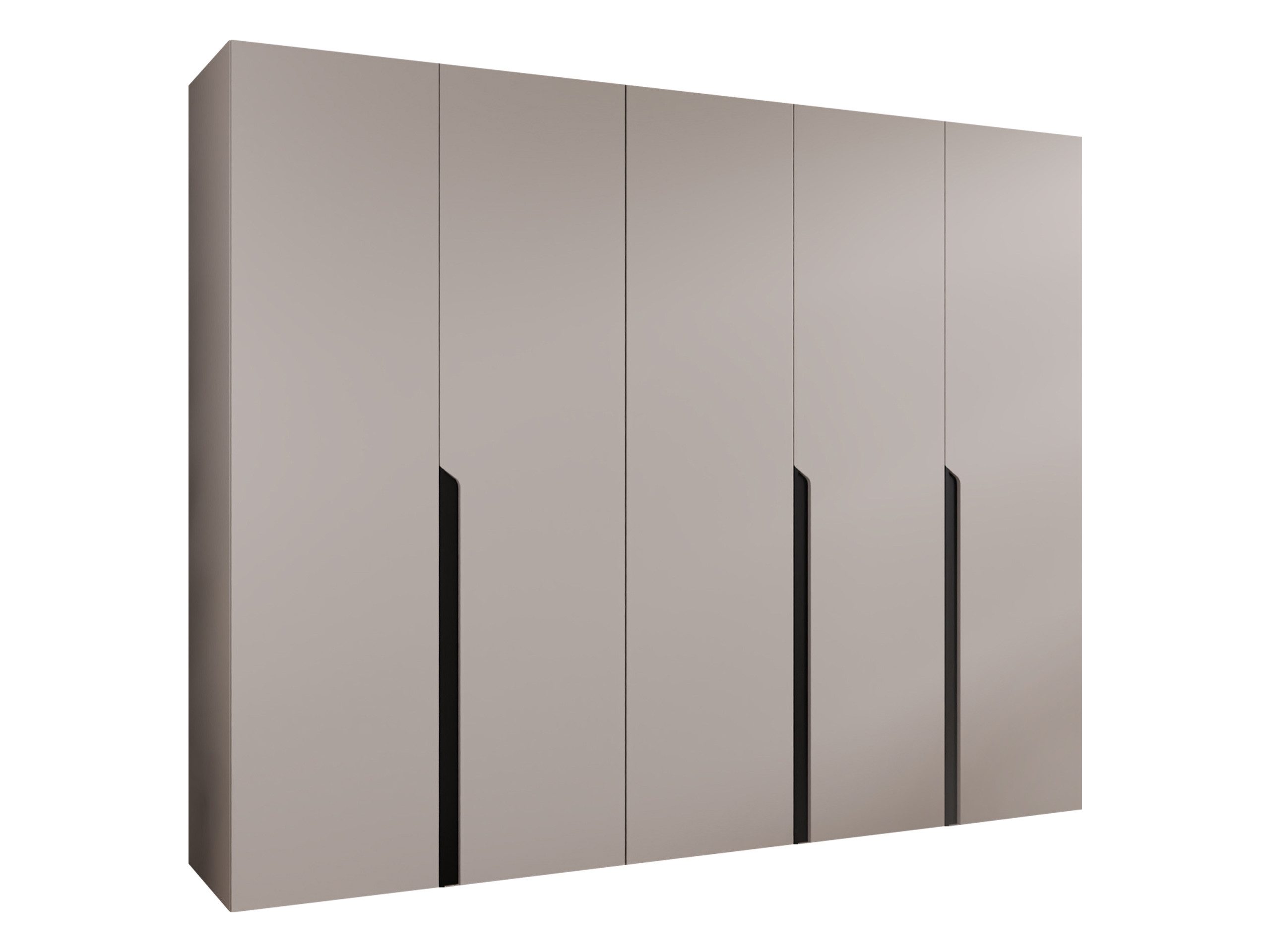 MIRJAN24 Kleiderschrank Mila I 250 (mit fünf Drehtüren) drei Kleiderstangen, 250x52x202 cm