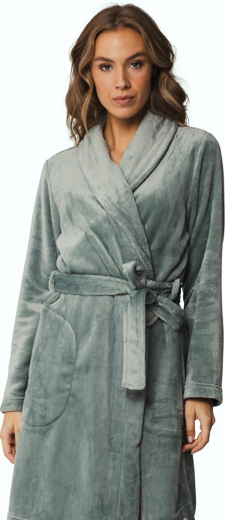 Pastunette Damenbademantel Kuscheliger Damen Saunamantel lang, lang, Polyester, Gürtel, Kuschelige Qualität