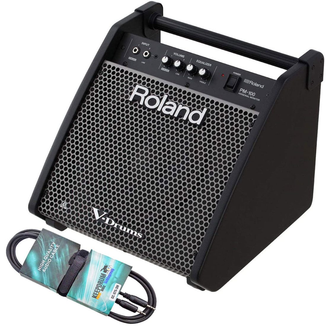 Roland PM-100 E-Drum Monitor Box mit Klinke-Kabel 3m Lautsprecher