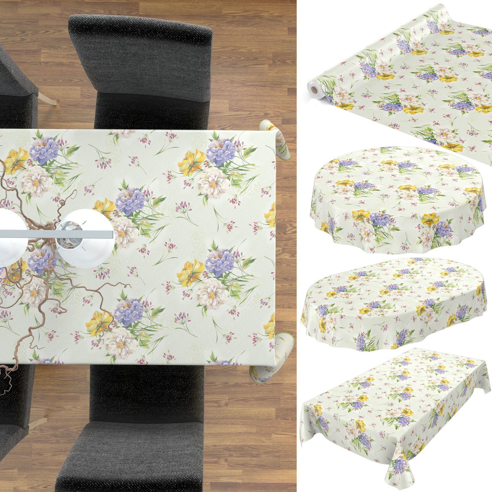 ANRO Tischdecke Wachstuchtischdecke Gartentischdecke Wachstischdecke (Einze günstig online kaufen