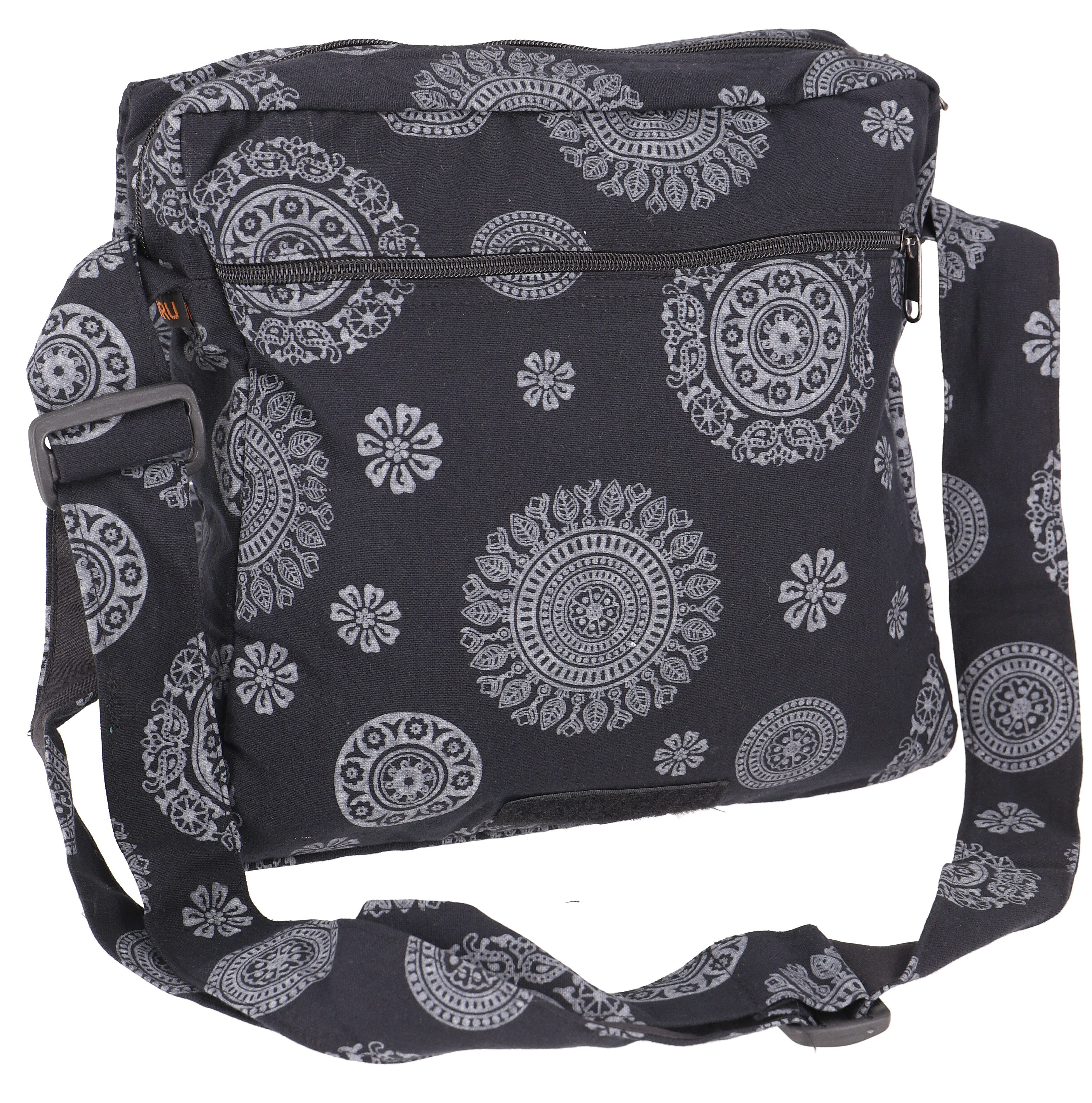 Guru-Shop Schultertasche Schultertasche, Hippie Tasche, Goa Tasche schwarz