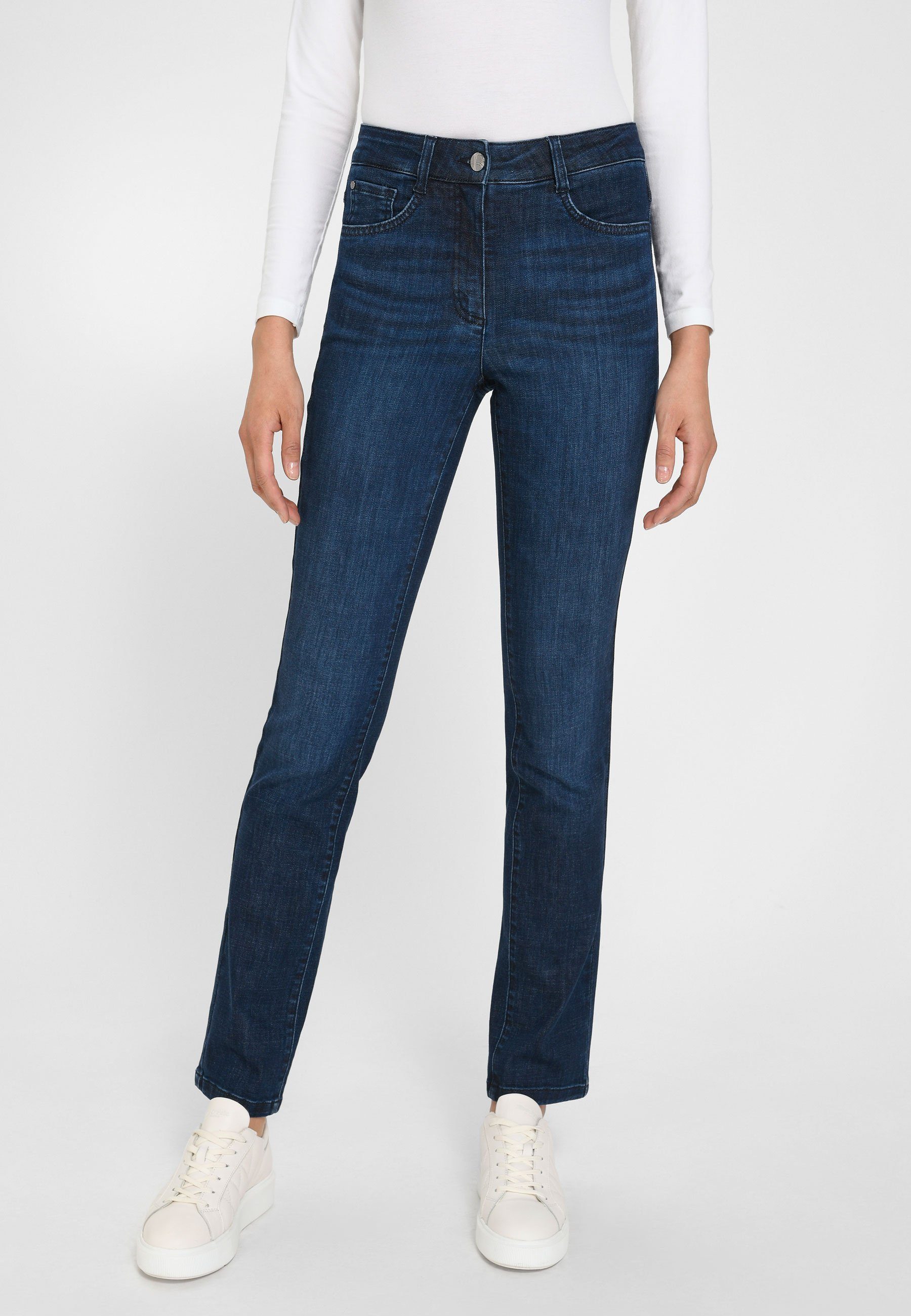 Basler 5-Pocket-Jeans Cotton mit Taschen dunkelblau
