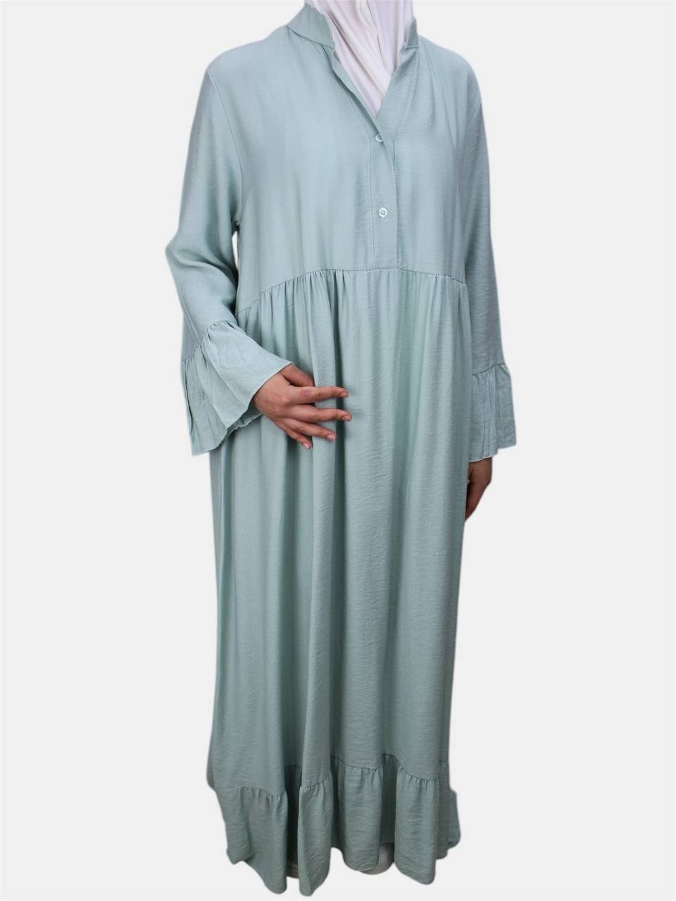 Aymasal Sommerkleid Abaya langarm Damen Hemdkleid günstig online kaufen