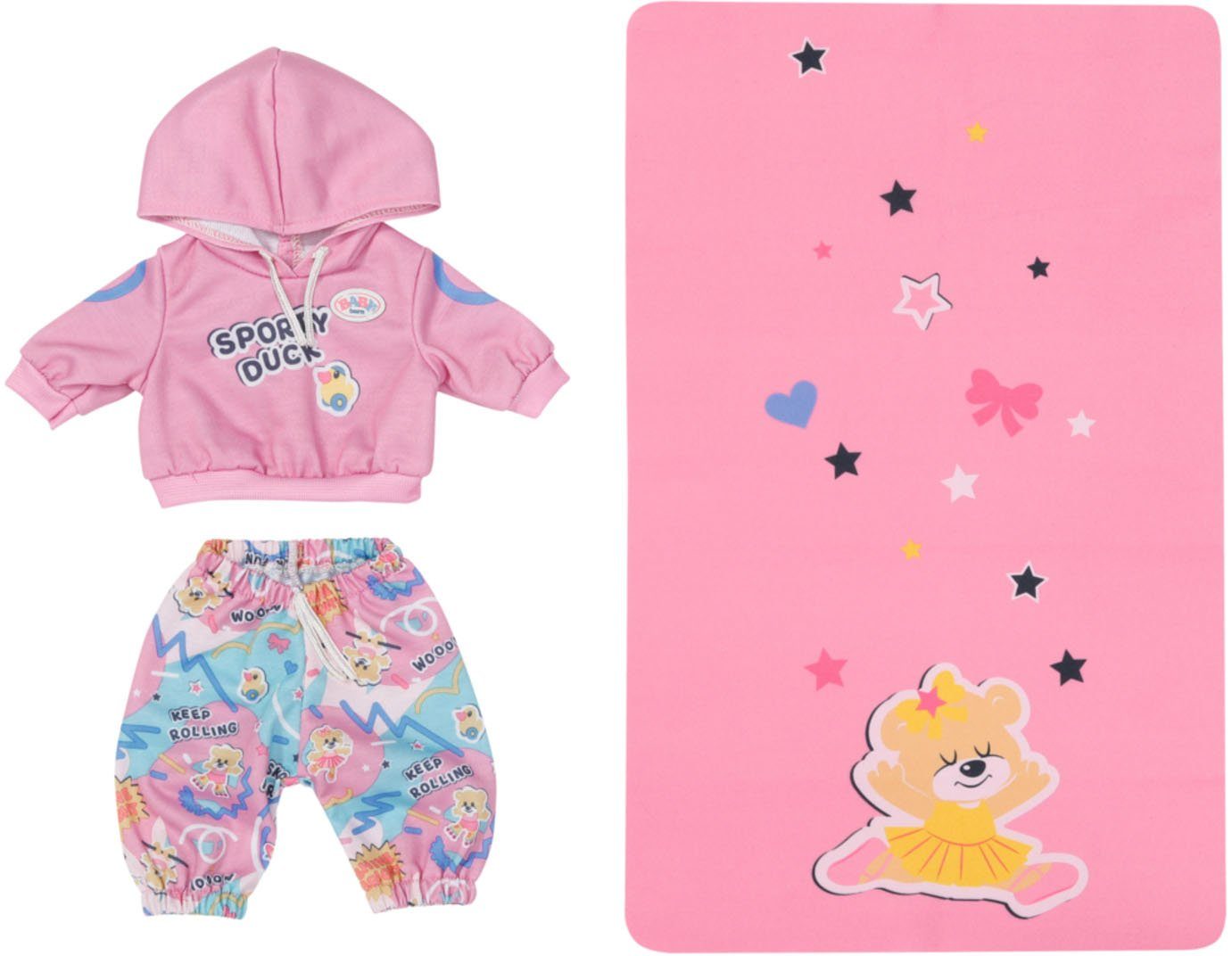 Baby Born Puppenkleidung Kindergarten mit Outfit, Sport 36 cm, Gymnastikmatte