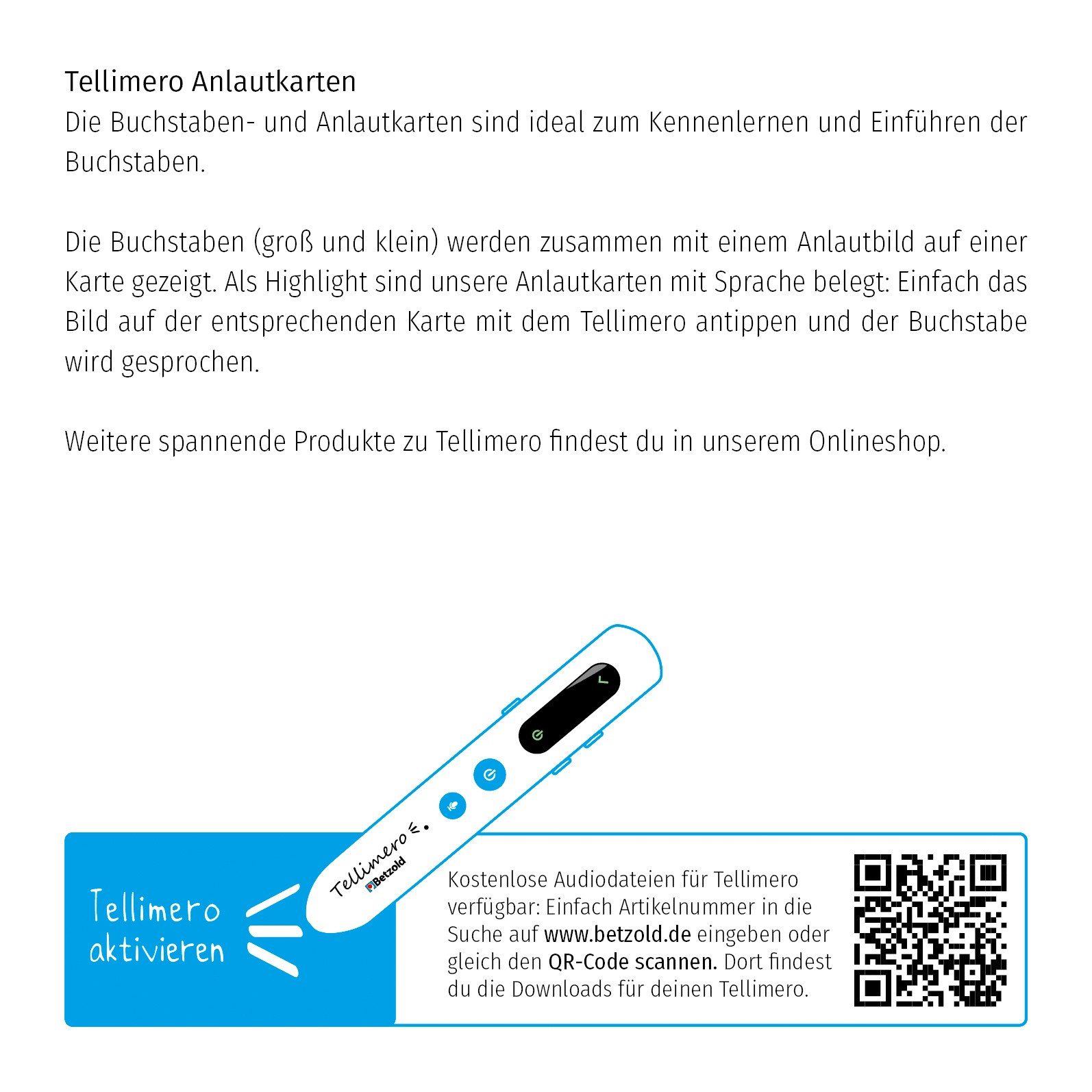 Tellimero Lernspielzeug EDU Anlautkarten 36 Karten Grundschule