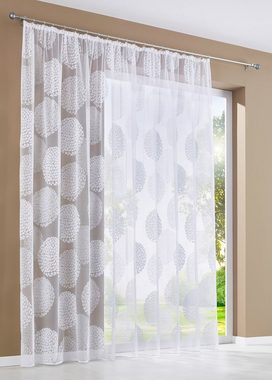 Bogenstore, Gardinenbox, Kräuselband (1 St), transparent, Store Jacquard Fabio Kräuselband Transparent Voile 13143