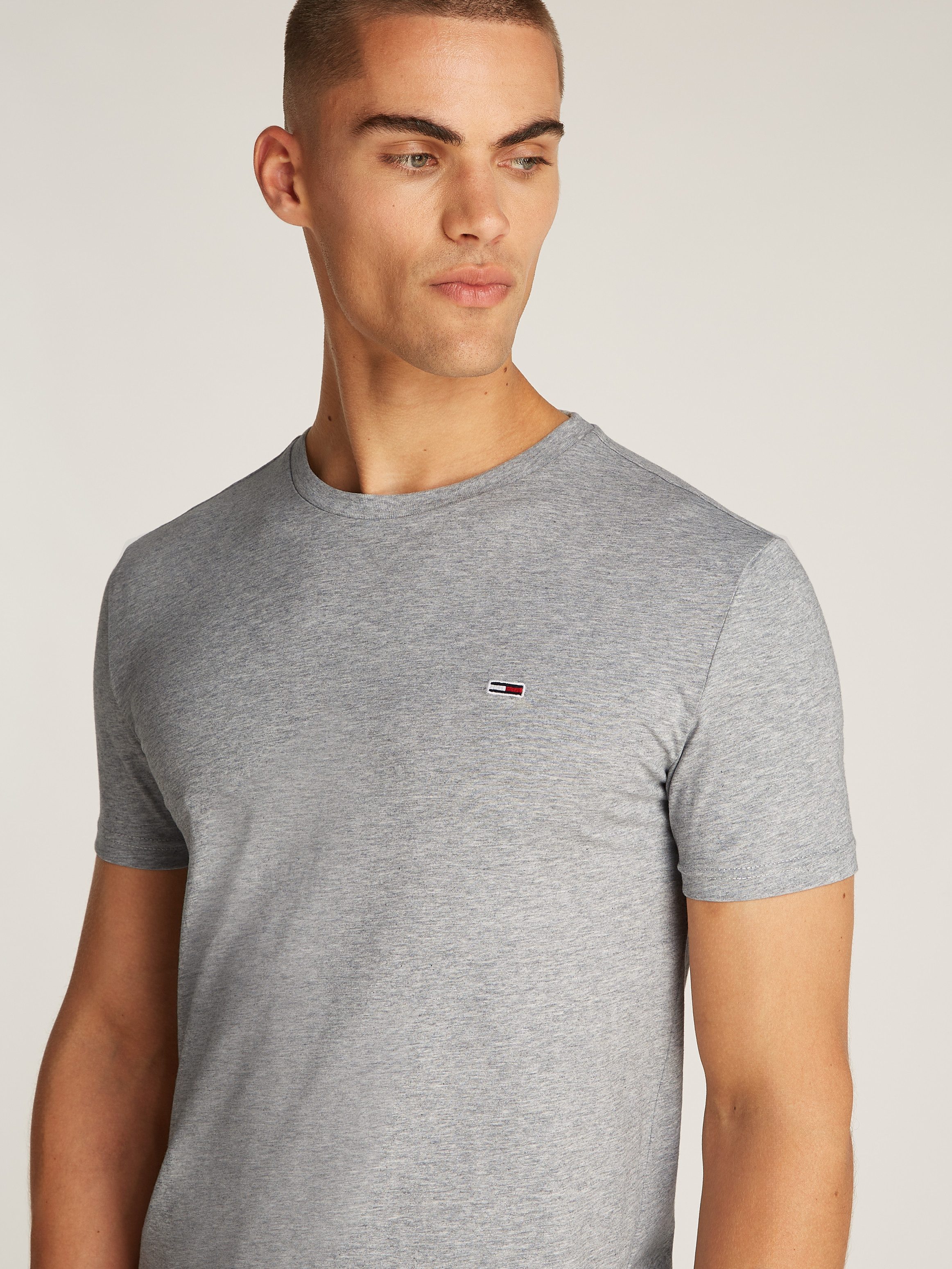 Tommy Jeans T-Shirt TJM XSLIM JASPE HTR TEE EXT Mit Rundhalsausschnitt