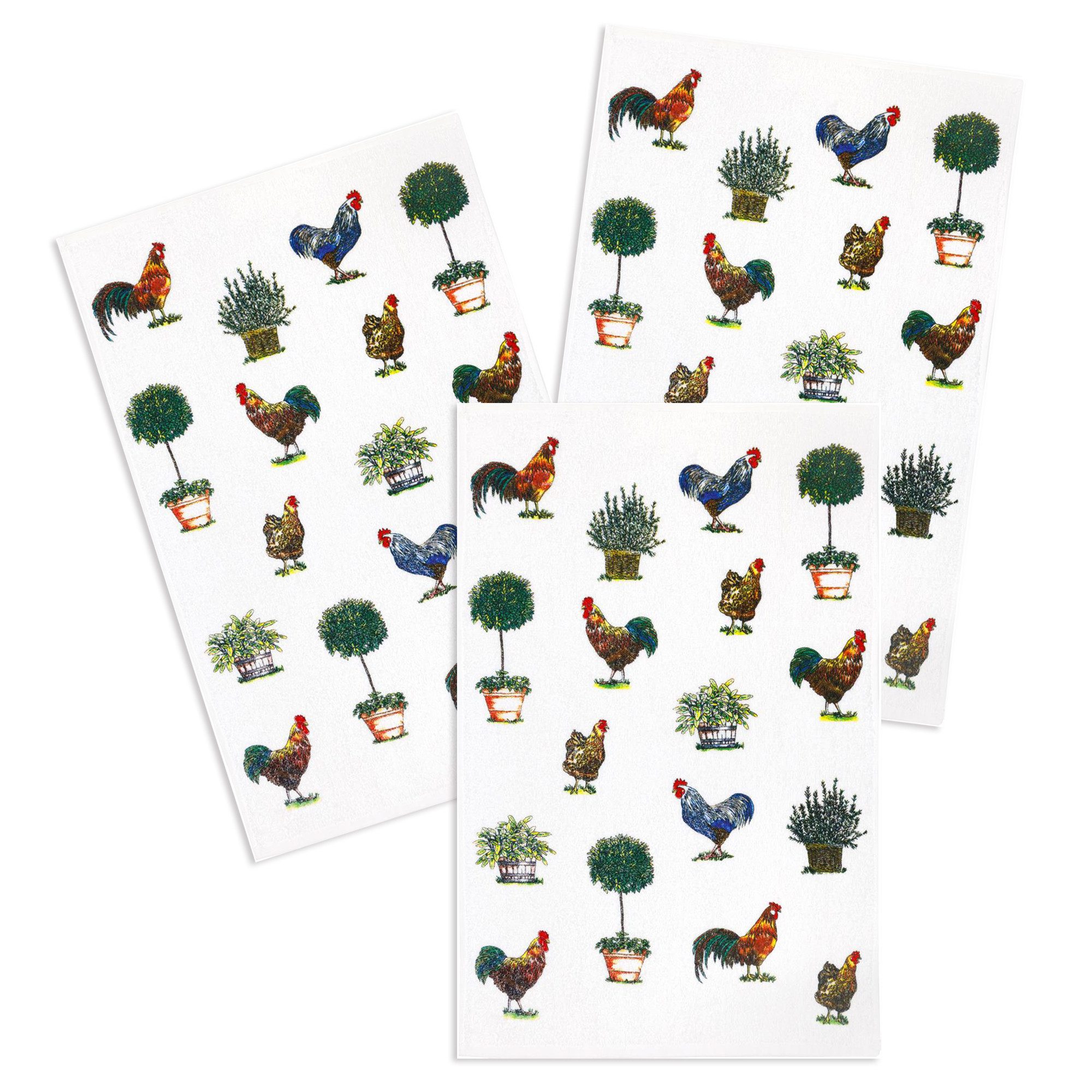 Kracht Geschirrtuch Hühnerhof, (Set, 3-tlg., 3-teilig), günstig online kaufen
