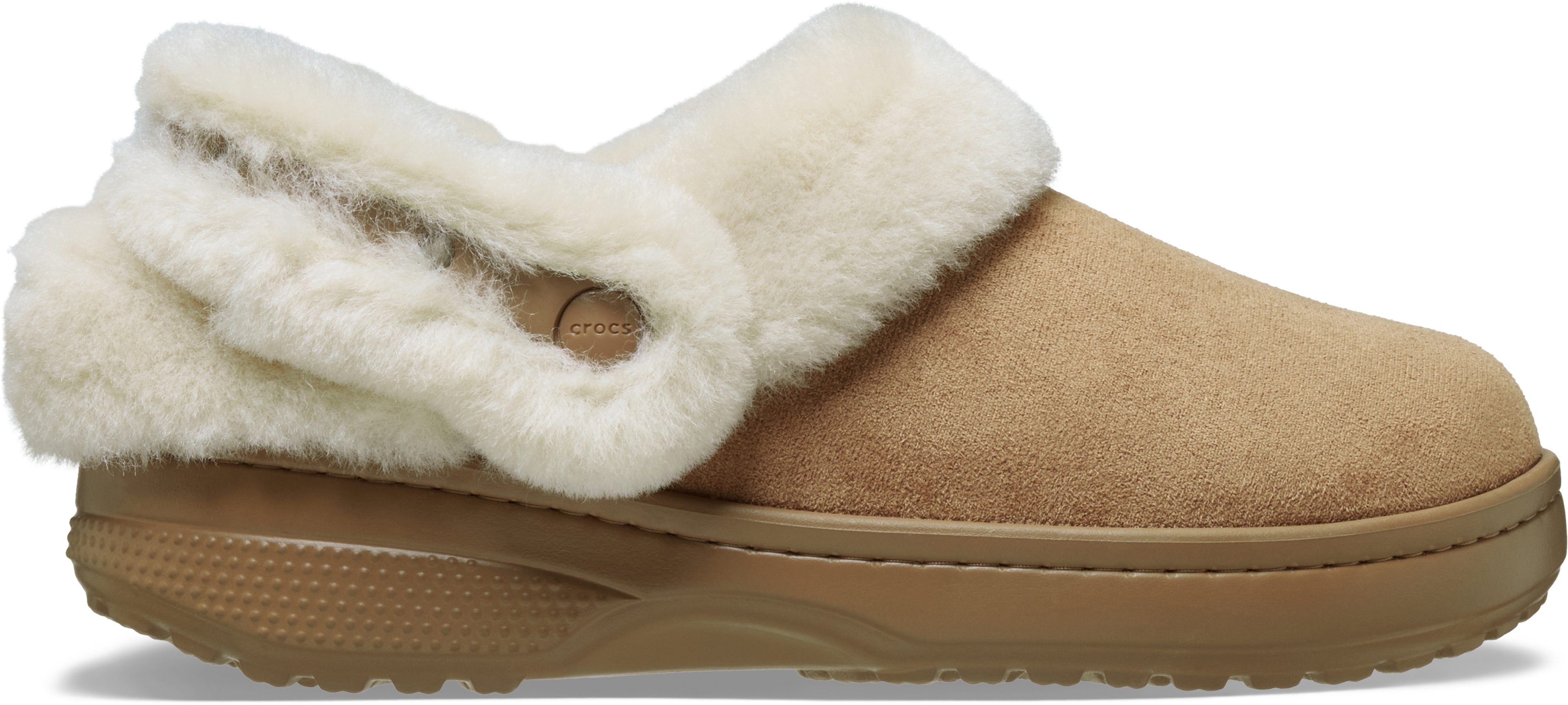 Crocs Unfurgettable Vegan Suede Clog Hausschuh Schlupfschuh, Homeslipper mit Warmfutter – Bild 4 von 5