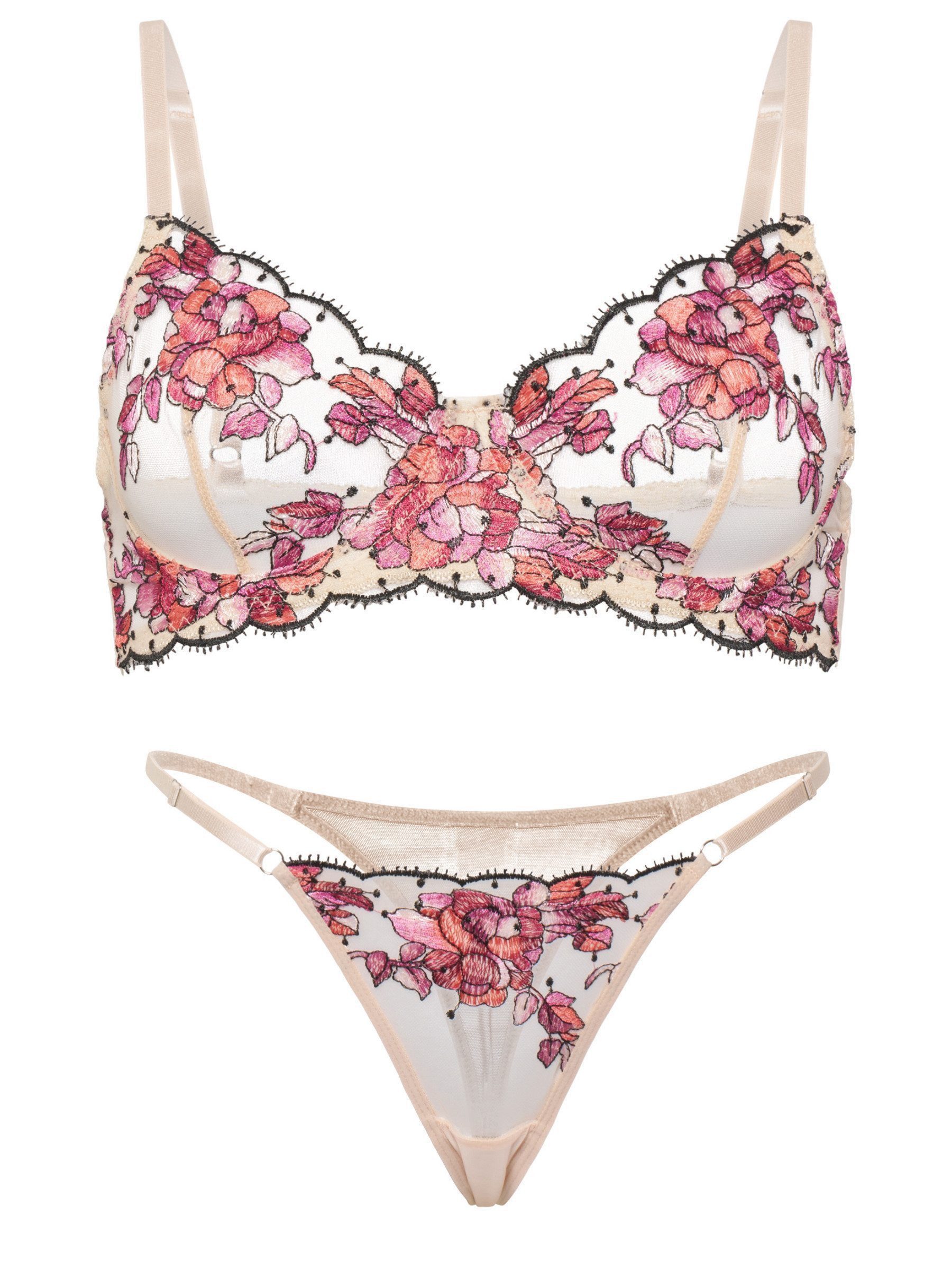 Elegant Love Set: Soft-BH Sexy Dessous-Set aus Spitze (Set, 2-tlg., mit Tanga) Komfortable, Reizwäsche