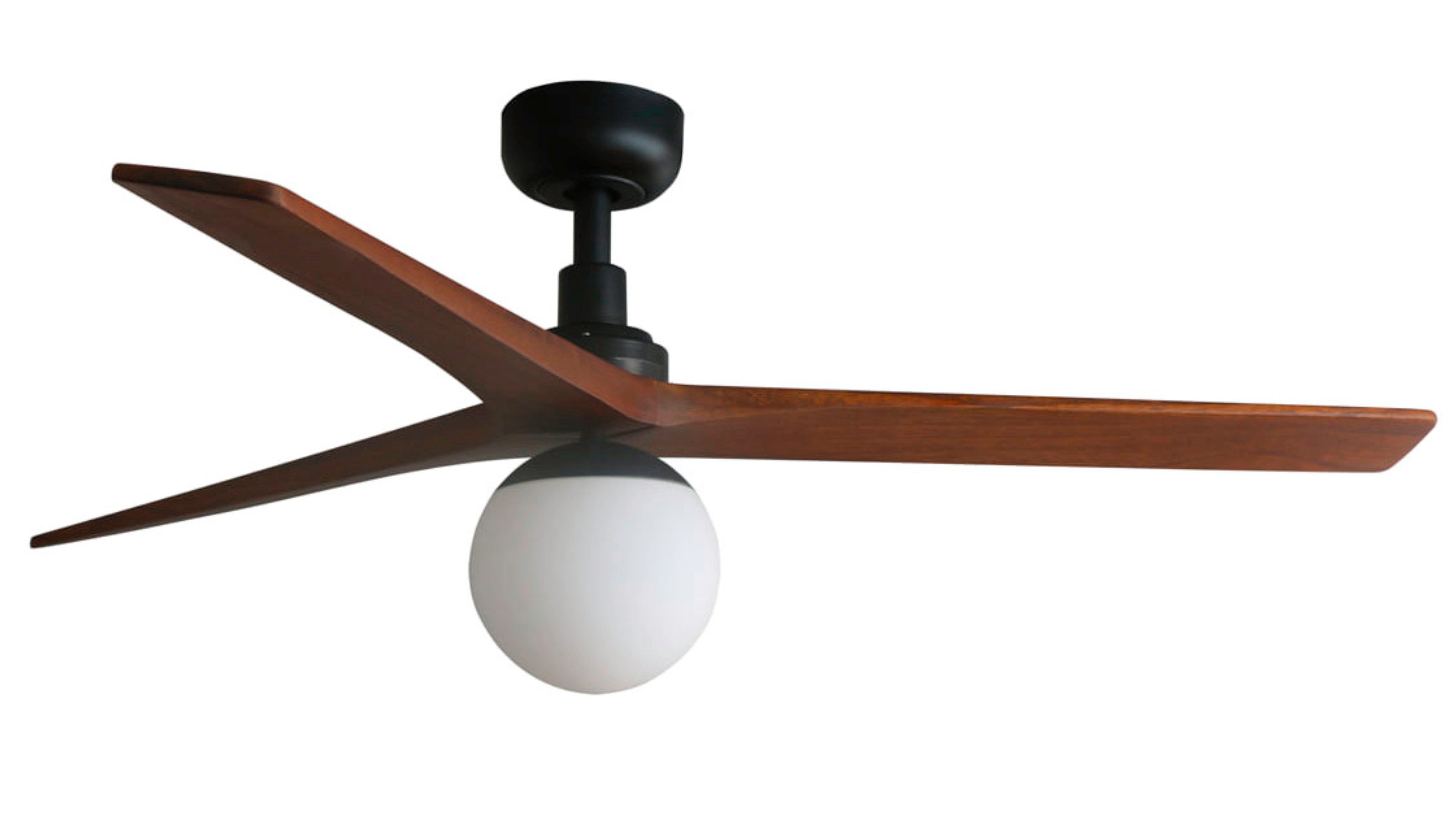 FARO Barcelona Deckenventilator DC Deckenventilator Klim M Schwarz-Nussbaum mit Licht & Fernbedienung, Timer