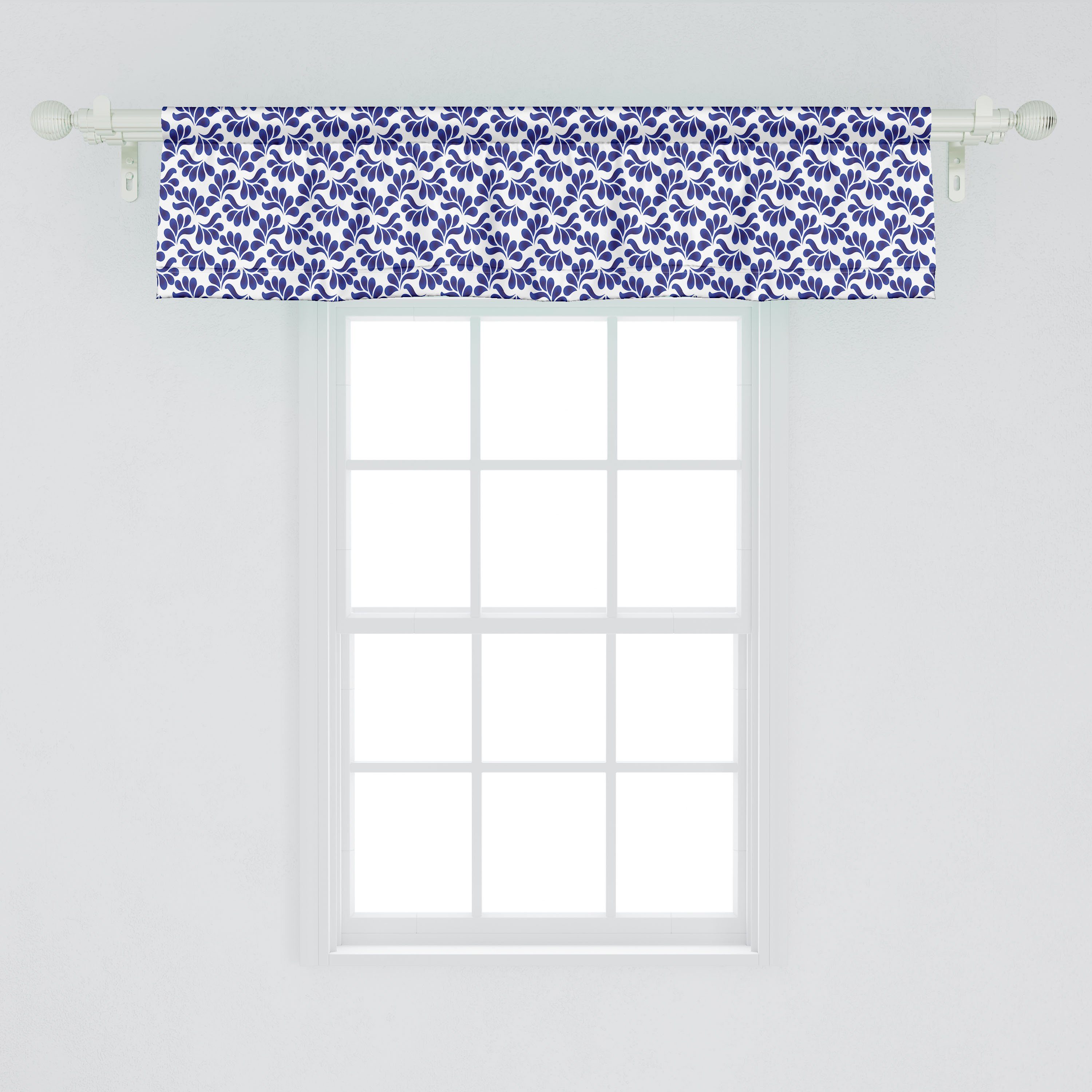 Scheibengardine Vorhang Dekor Volant Küche Microfaser, Abstrakt Zweige Dutch belaubte mit für Stangentasche, Schlafzimmer Stil Abakuhaus