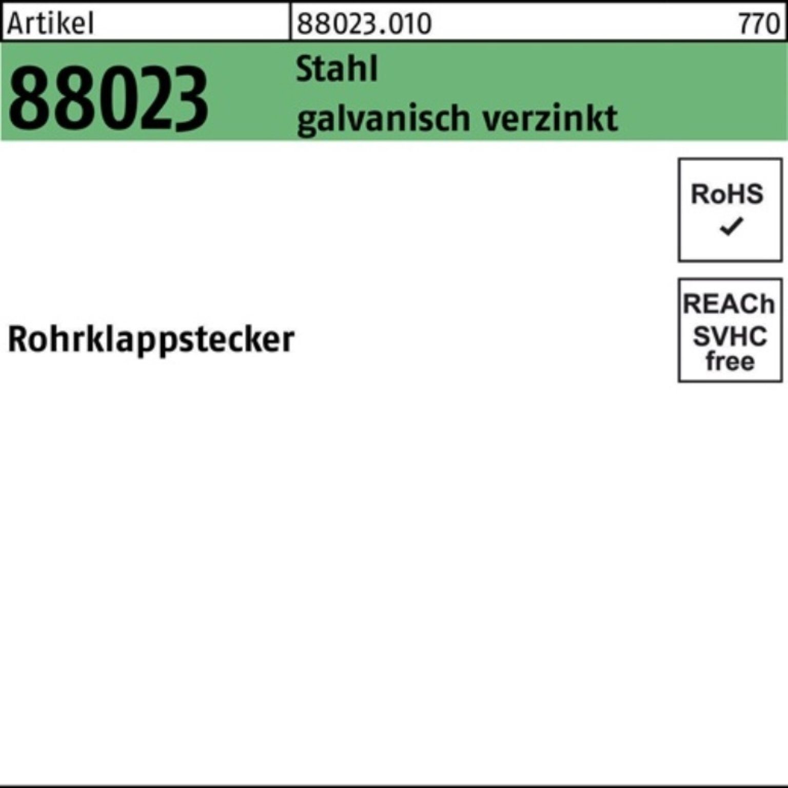 Reyher Klappstecker 100er Pack Rohrklappstecker 6 x 45 x 22 R 88023 Stahl galvanisch verzi