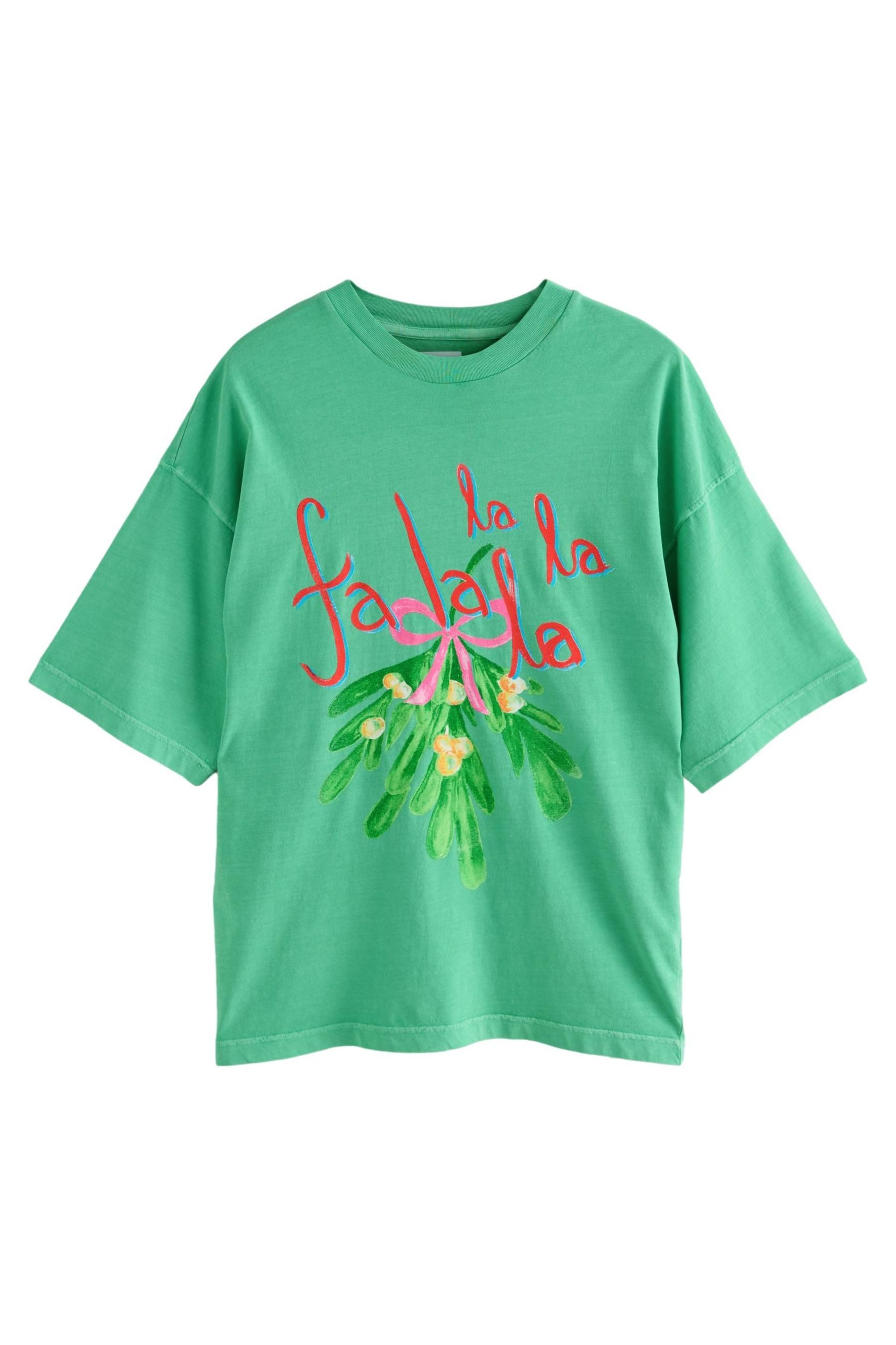 Print-Shirt Festliches T-Shirt mit Grafik, Fa La La