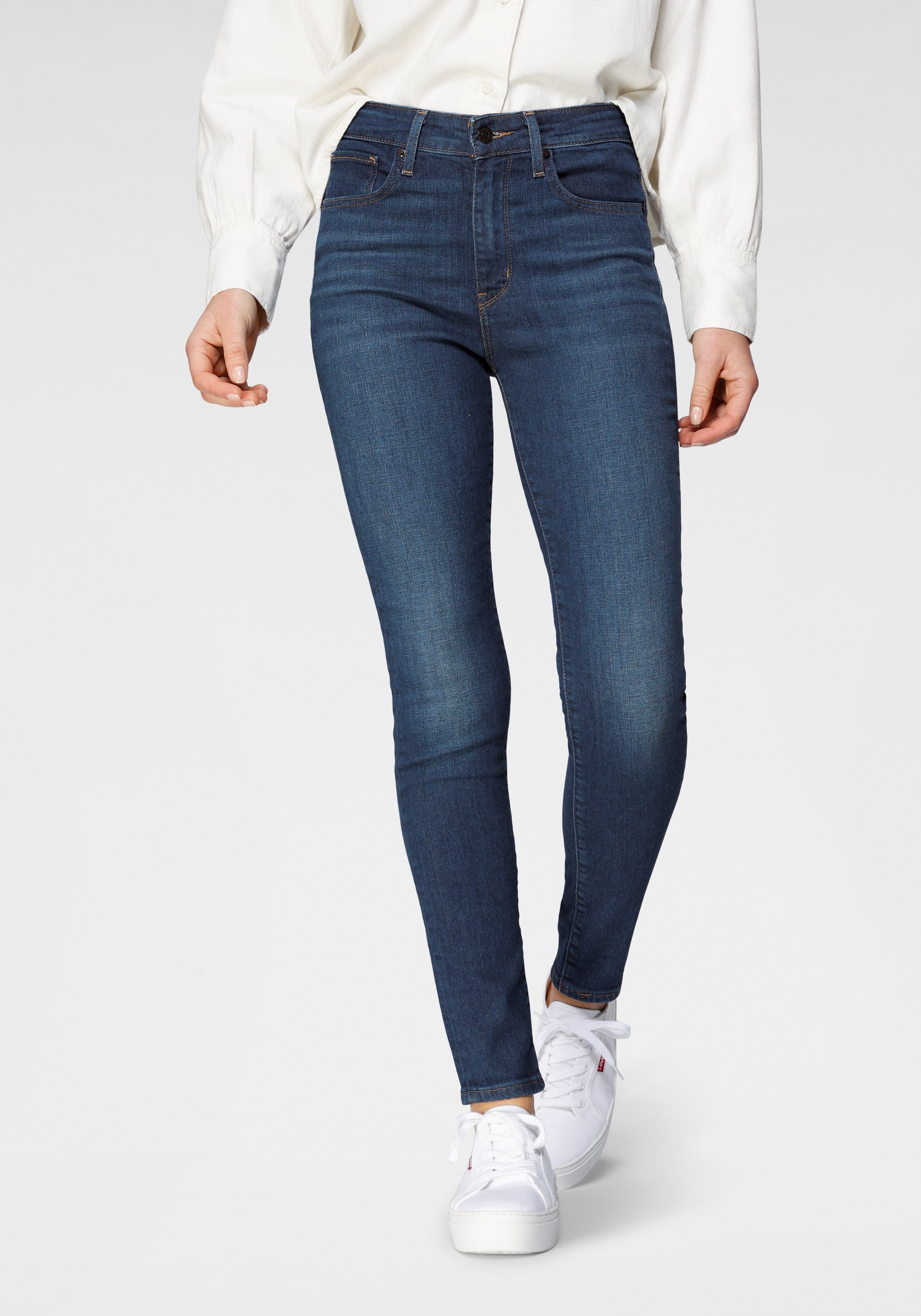 Levi's® Skinny-fit-Jeans 721 High rise skinny mit hohem Bund blue-used