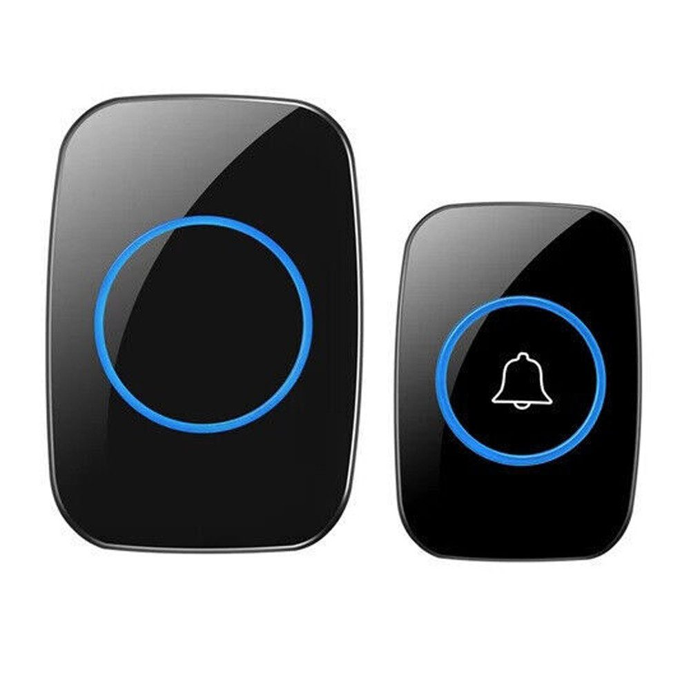 wohnTRAUM24 Türklingel Funk-Türklingel-Set, 300 m Funkreichweite Haustürklingel Wasserdicht, 5-stufige Lautstärke 0-115dB + Stummmodus & LED-Anzeige
