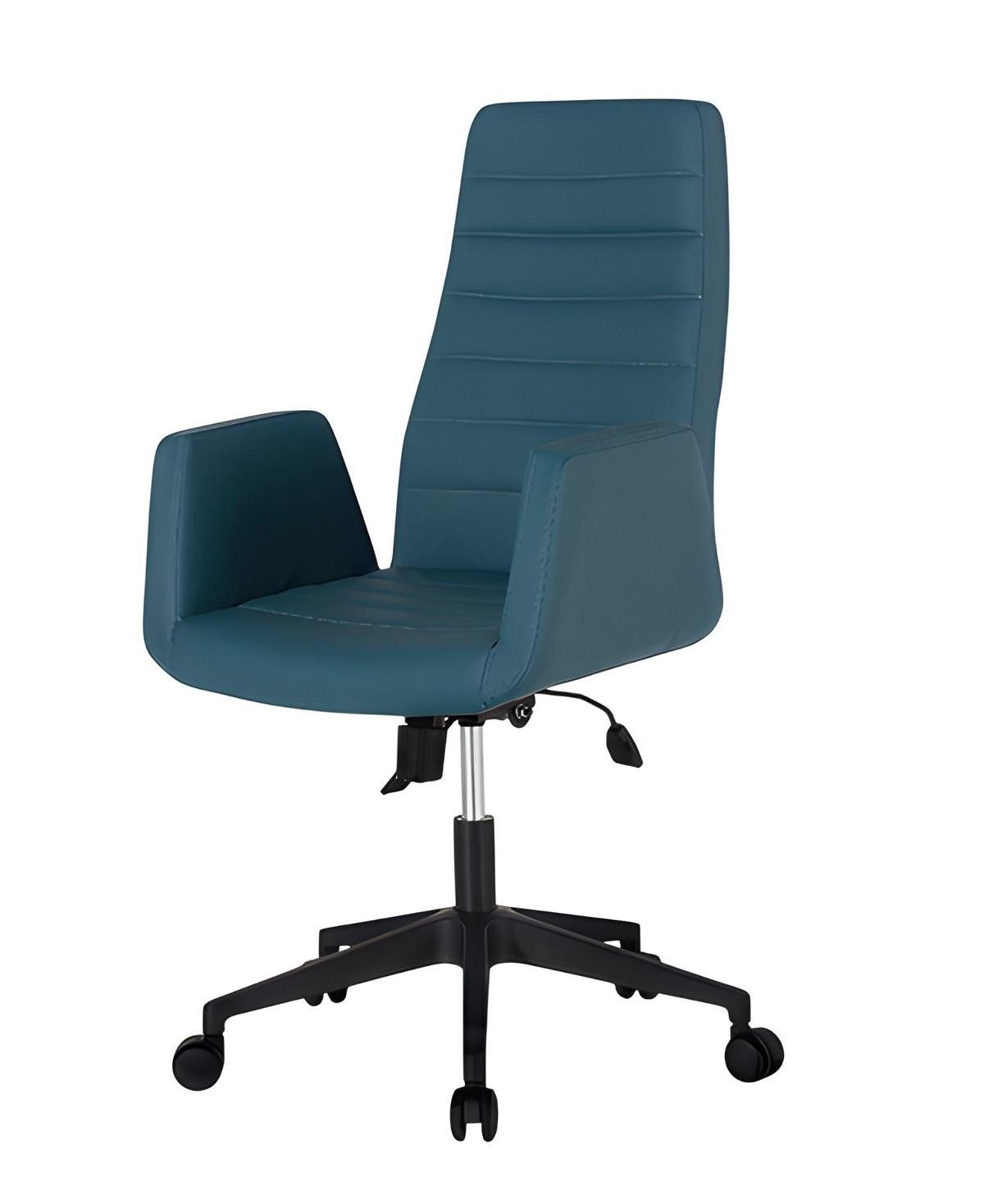 Xlmoebel Chefsessel Blauer Ledersessel Exklusiver Designer Bürodrehsessel, Made in Europa