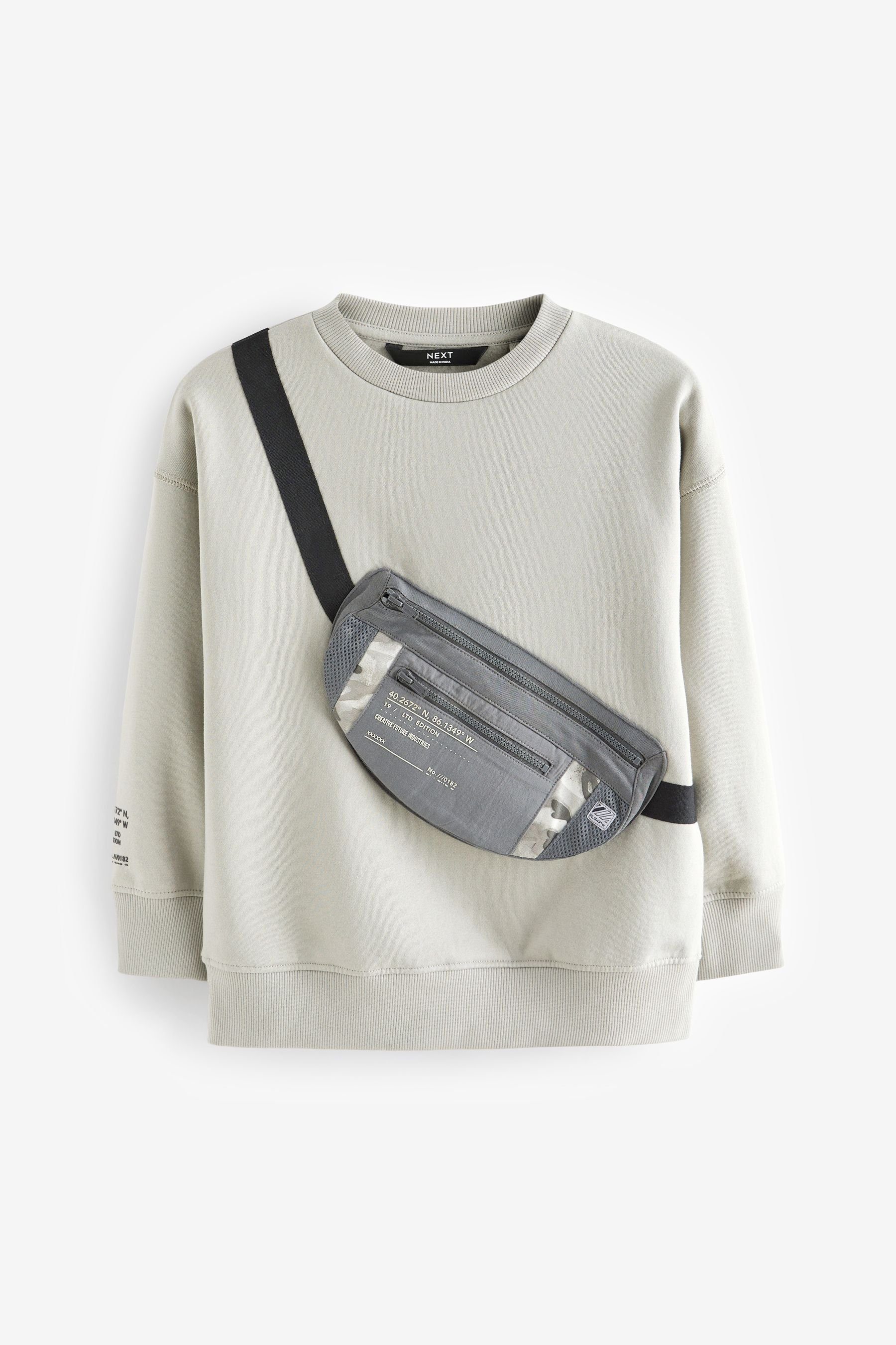 mit Rundhals-Sweatshirt Tasche (1-tlg) Next Sweatshirt