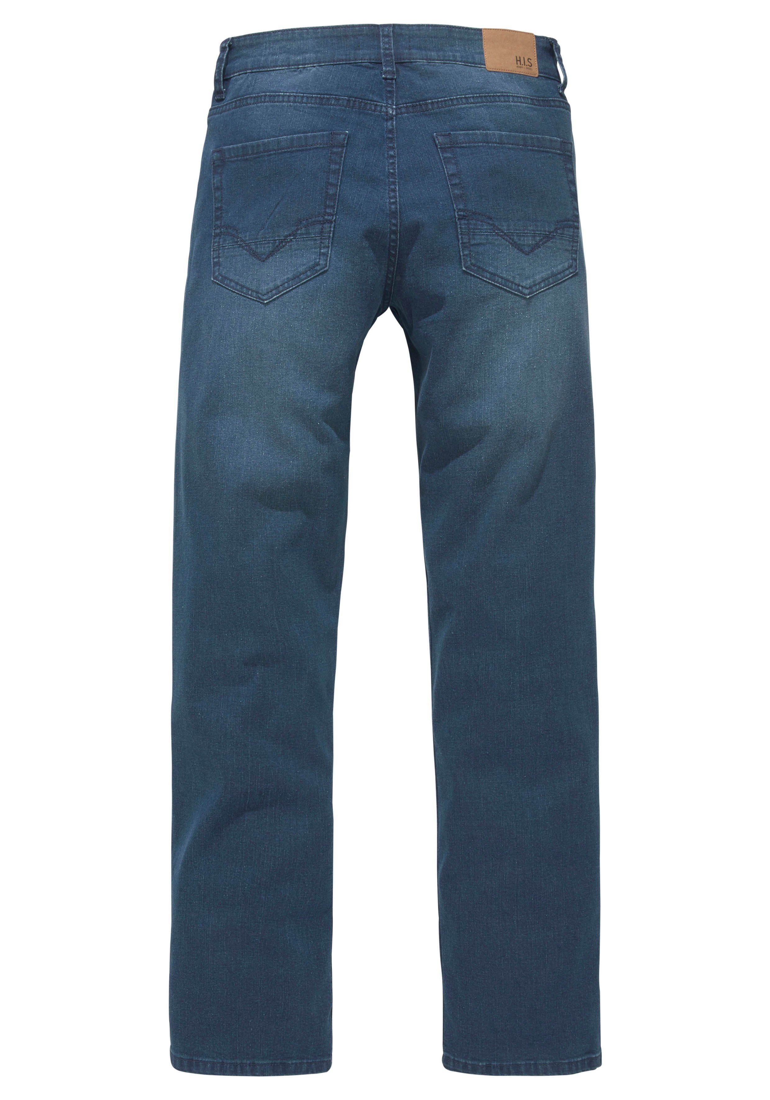 Slim-fit-Jeans Ozon Wash FLUSH wassersparende durch darkblue-used Ökologische, Produktion H.I.S