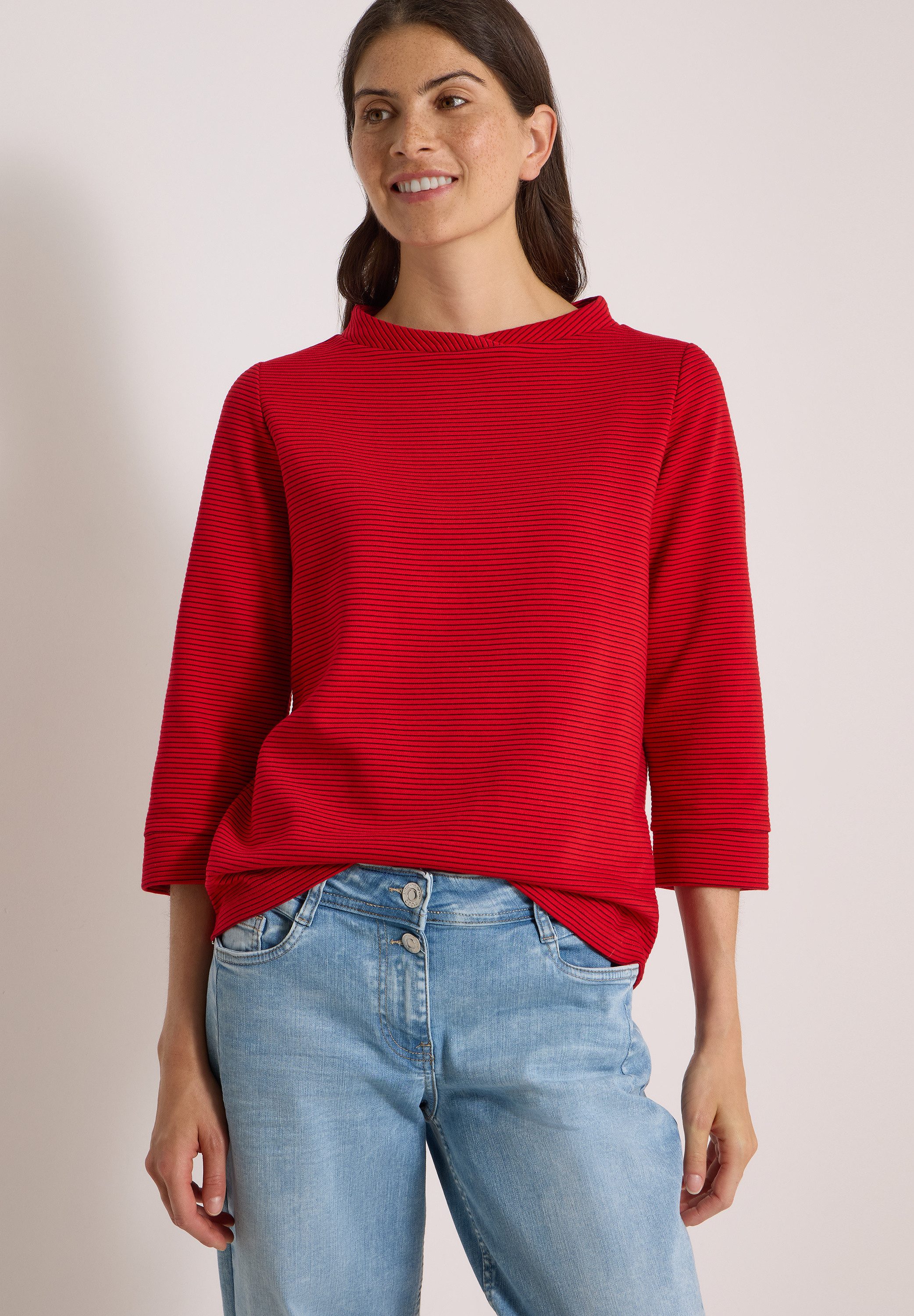 CECIL 3/4-Arm-Shirt Ottoman Shirt im Two-Tone-Look