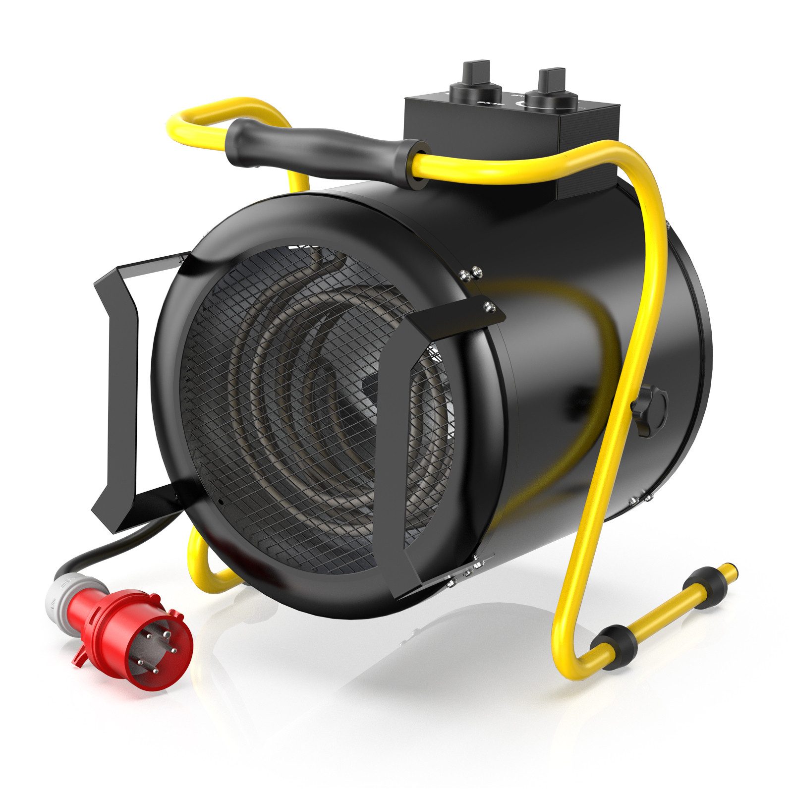 DAHTEC Heißluftgebläse Professioneller Gebläseheizer 3kW - Industrie-Heizkörper, 9000 in W, (1-tlg), mit Thermostat & verstellbarer Winkel für Baustelle
