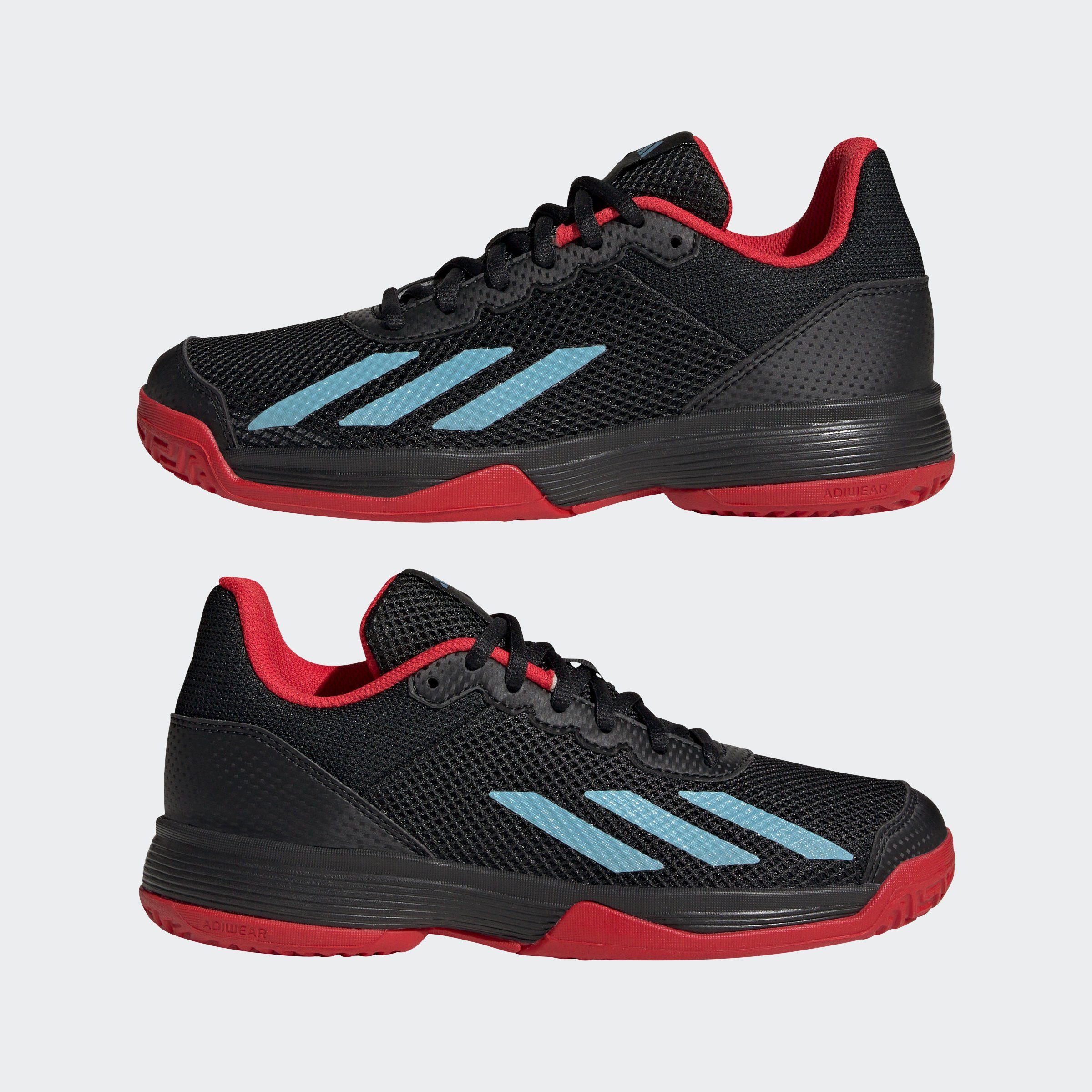 adidas Performance COURTFLASH Tennisschuh Multicourt Blue Better / Scarlet Black / Core Preloved