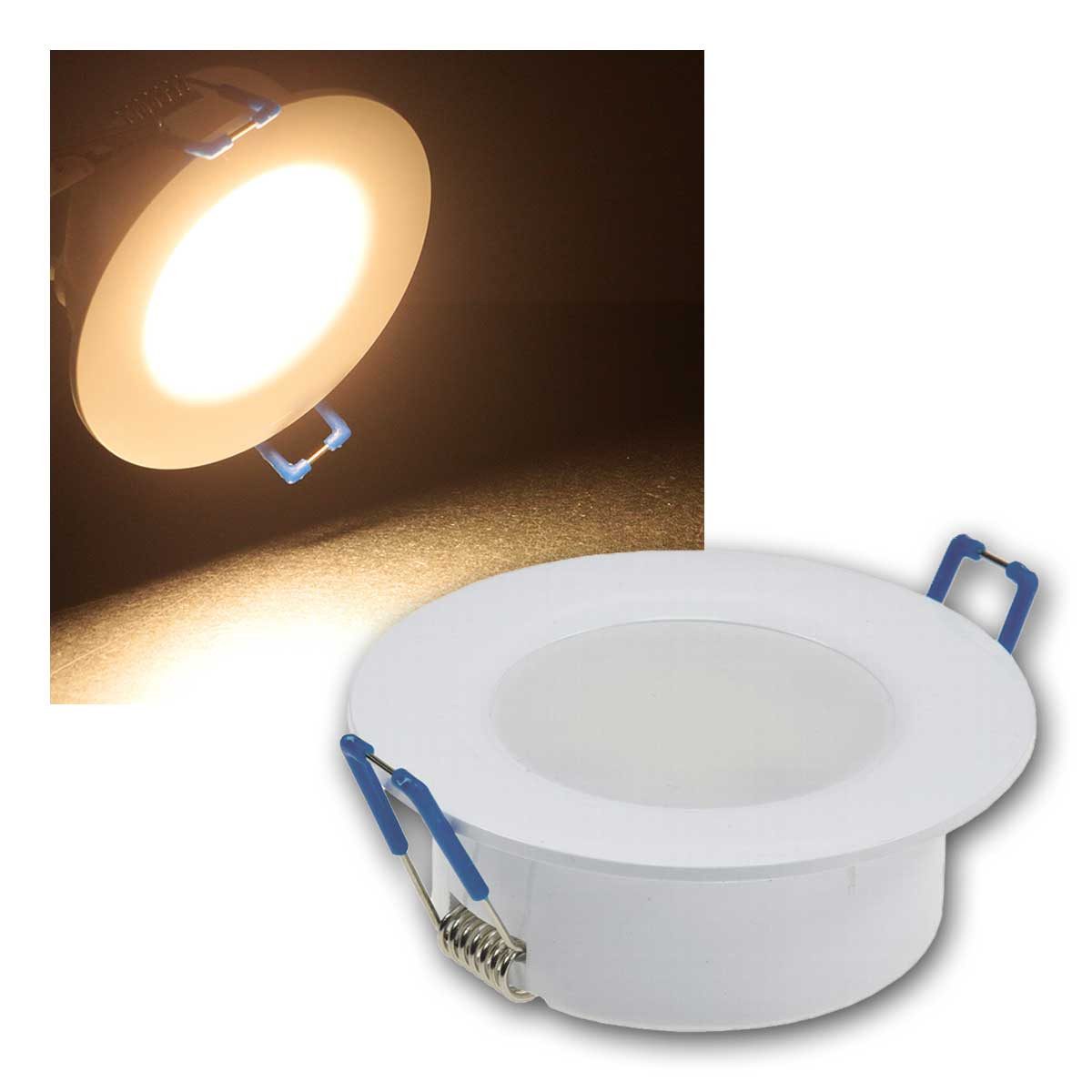 ChiliTec LED Deckenspot LED-Einbauleuchte "Flat-30 FR-R", warmweiß, IP44, warmweiß