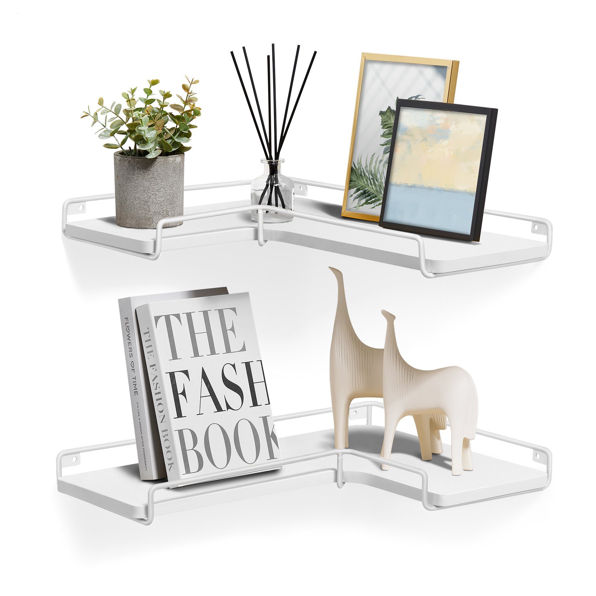 VASAGLE Eckregal, Wandregal, L-förmiges Eckregal, 2er Set, Industrie-Design günstig online kaufen