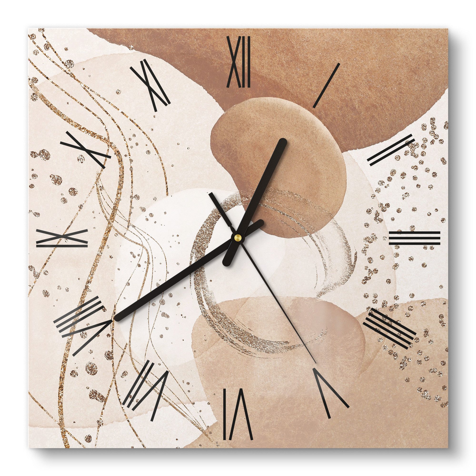 DEQORI Wanduhr 'Erdfarbene Eleganz' (Glas Glasuhr günstig online kaufen