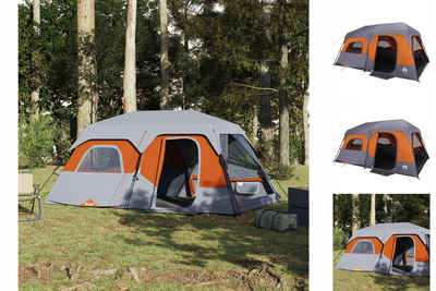 vidaXL Vorzelt Campingzelt 9 Personen Grau und Orange 441x288x217 cm