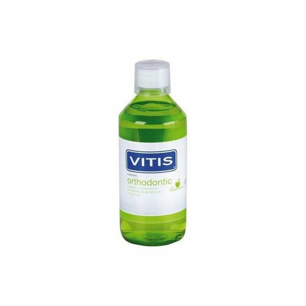 Vitis Mundspülung Kieferorthopädie Colutorio Apfel-Minze-Geschmack 1000ml, (Packung)