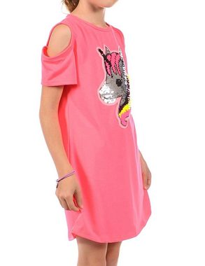 KMISSO Paillettenkleid Mädchen Kleid Wende Pailletten Einhorn-Motiv (1-tlg) bequem zu tragen