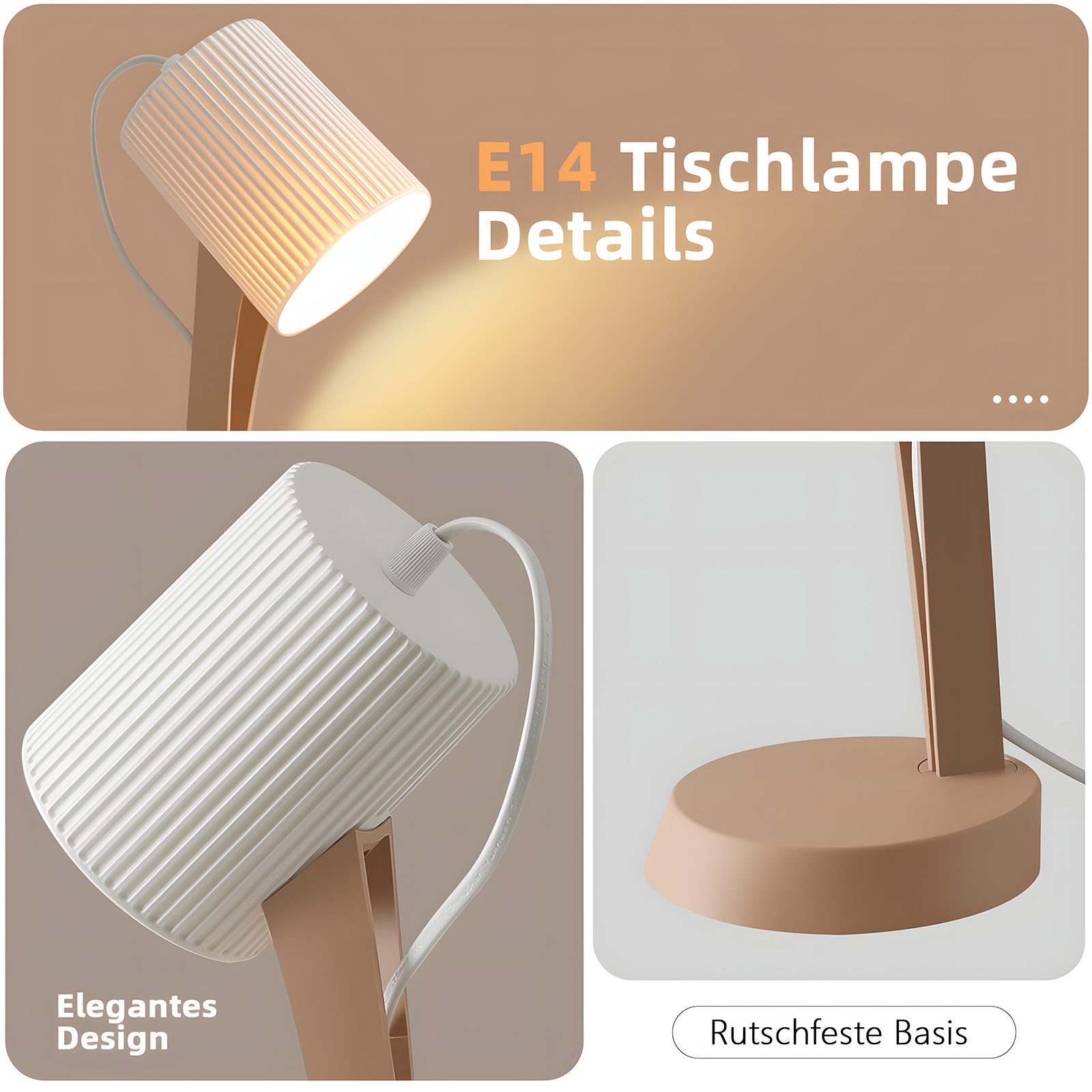 ZMH Tischleuchte Modern Landhausstil Tischlampe mit günstig online kaufen