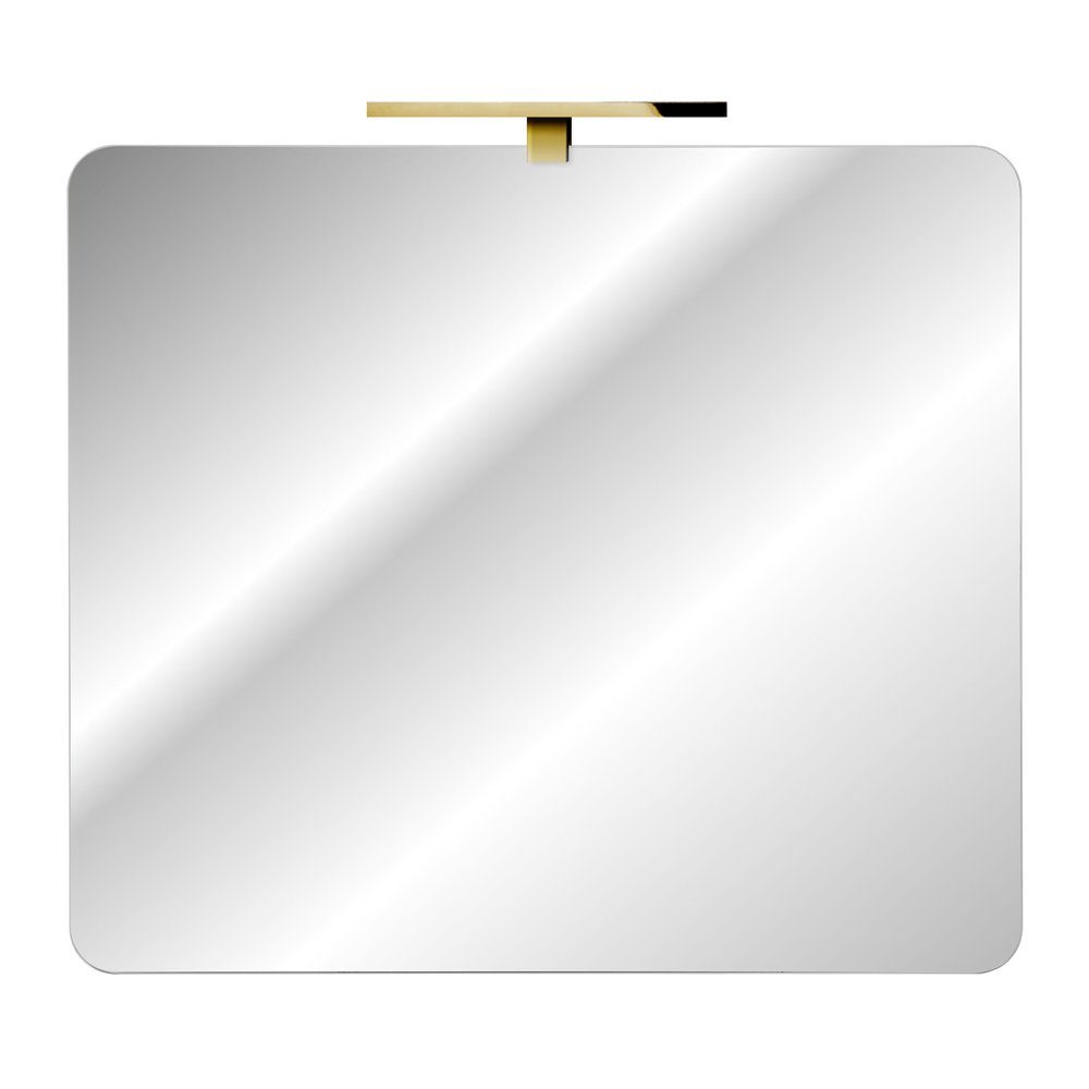 Lomadox Badspiegel ADELAIDE-56-WHITE, mit ca. (goldfarben) 80x70cm LED-Aufsatzleuchte