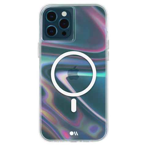 Case-Mate Handyhülle Soap Bubble MagSafe Case 17,0 cm (6,7 Zoll), Apple iPhone 12 Pro Max [Schimmernde Schutzhülle, Wireless Charging (Qi) kompatibel, MagSafe optimiert, Antimikrobielle Oberfläche, Fallschutz bis zu 3 m]