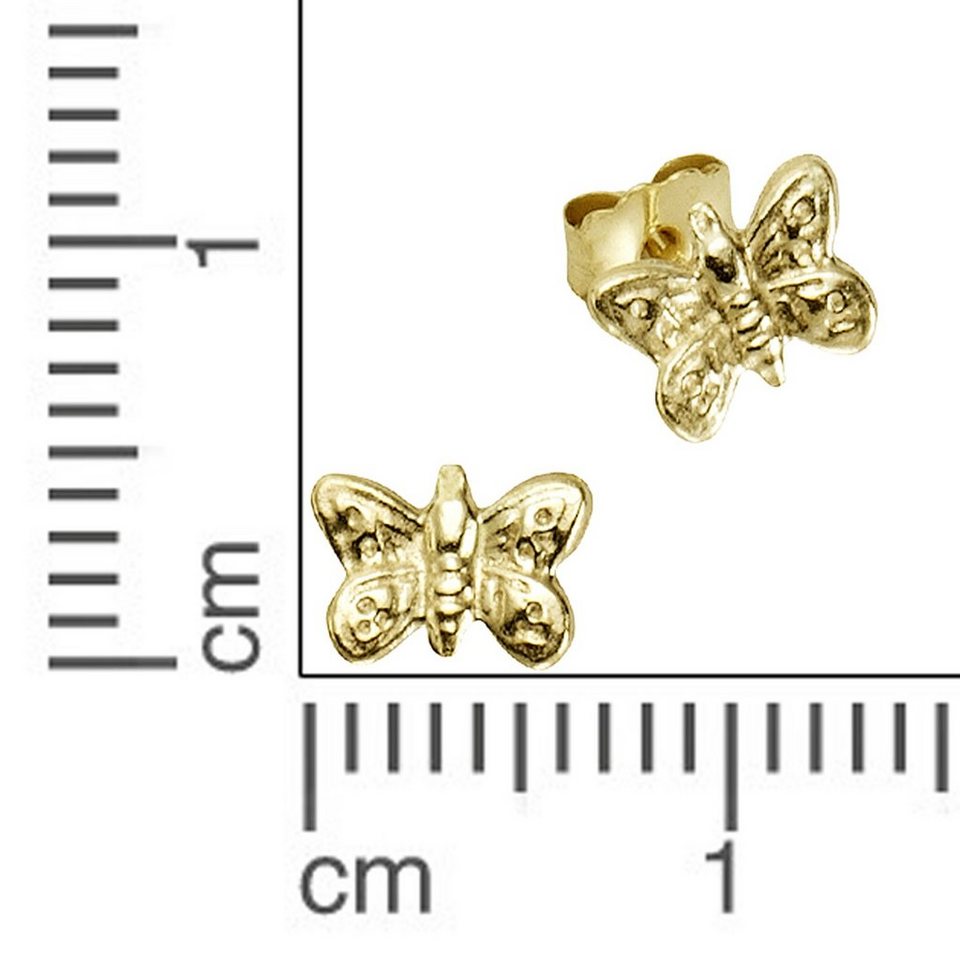 Zeeme Paar Ohrstecker Gold 333 Schmetterlinge