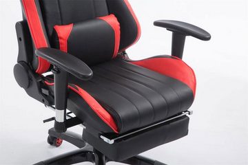 TPFLiving Gaming-Stuhl Shiva mit bequemer Rückenlehne - höhenverstellbar und 360° drehbar (Schreibtischstuhl, Drehstuhl, Gamingstuhl, Racingstuhl, Chefsessel), Gestell: Kunststoff schwarz - Sitzfläche: Kunstleder schwarz/rot