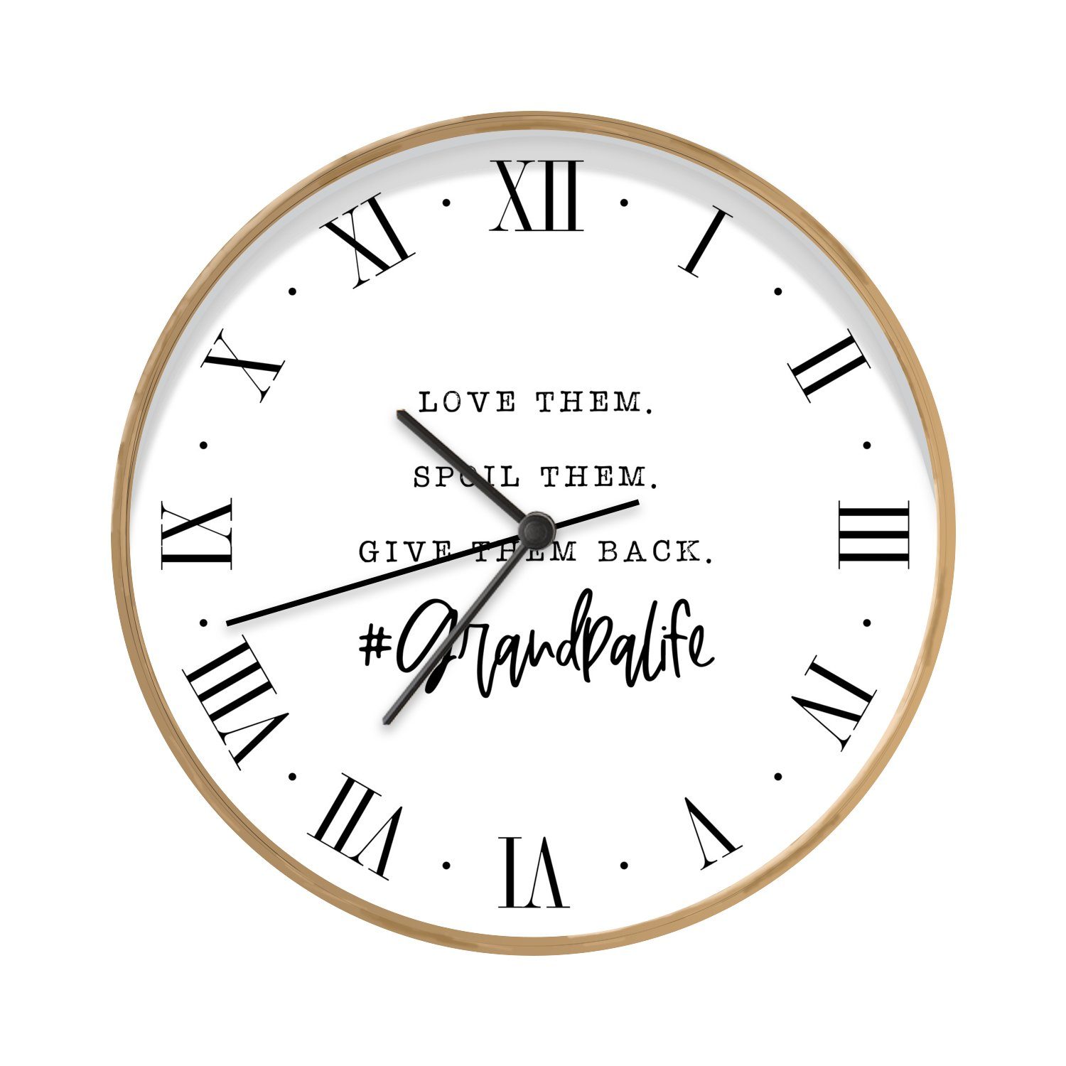 MuchoWow Wanduhr Zitat Opa Familie (Uhrwerk, Wohnzimmer, Küchenuhr