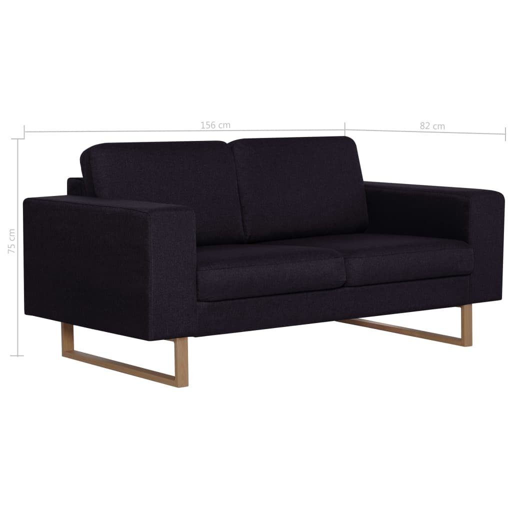 vidaXL Sofa 2-Sitzer-Sofa Schwarz Couch Stoff